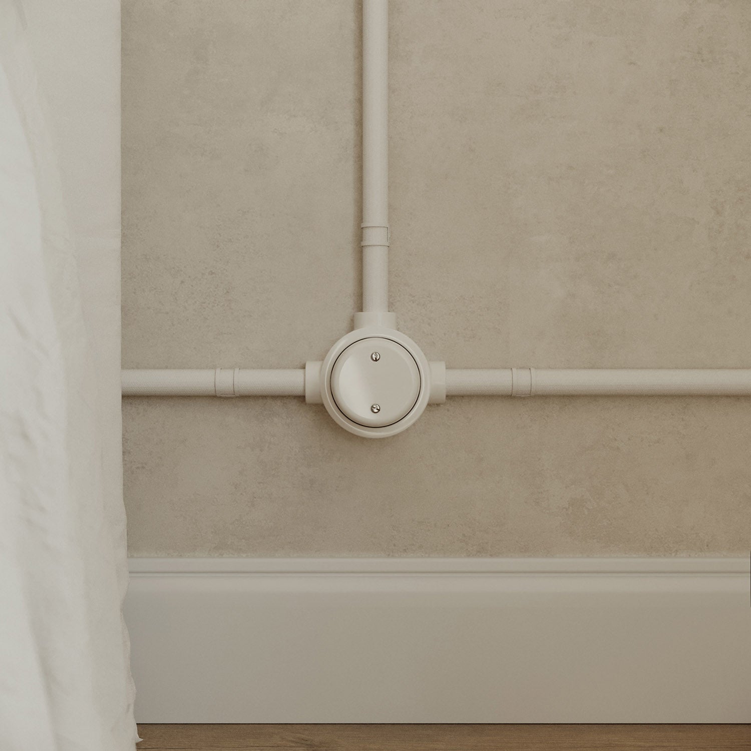 Kit scatola di derivazione e base per Creative-Tubes in porcellana - Bianco 3