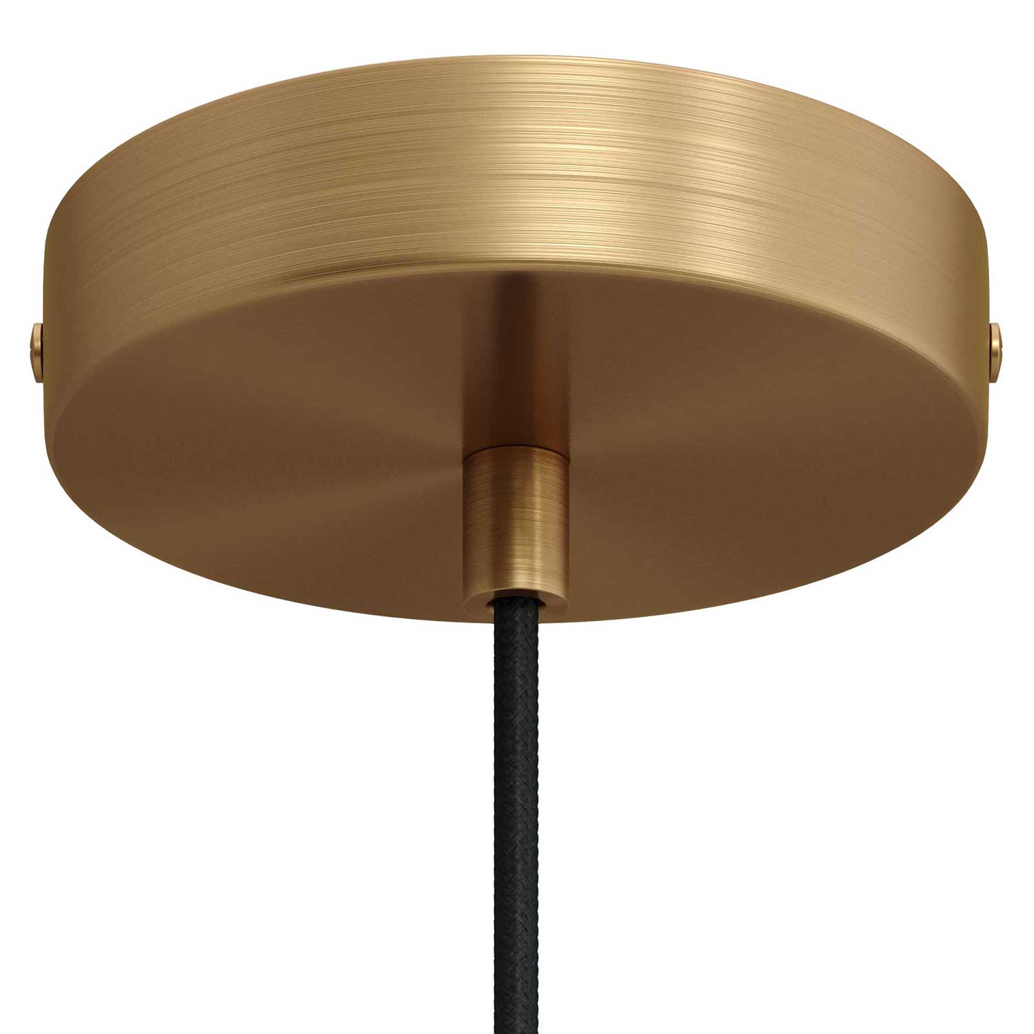 Lampada a sospensione completa di cavo tessile, paralume Tub-E14 e finiture in metallo - Bronzo satinato