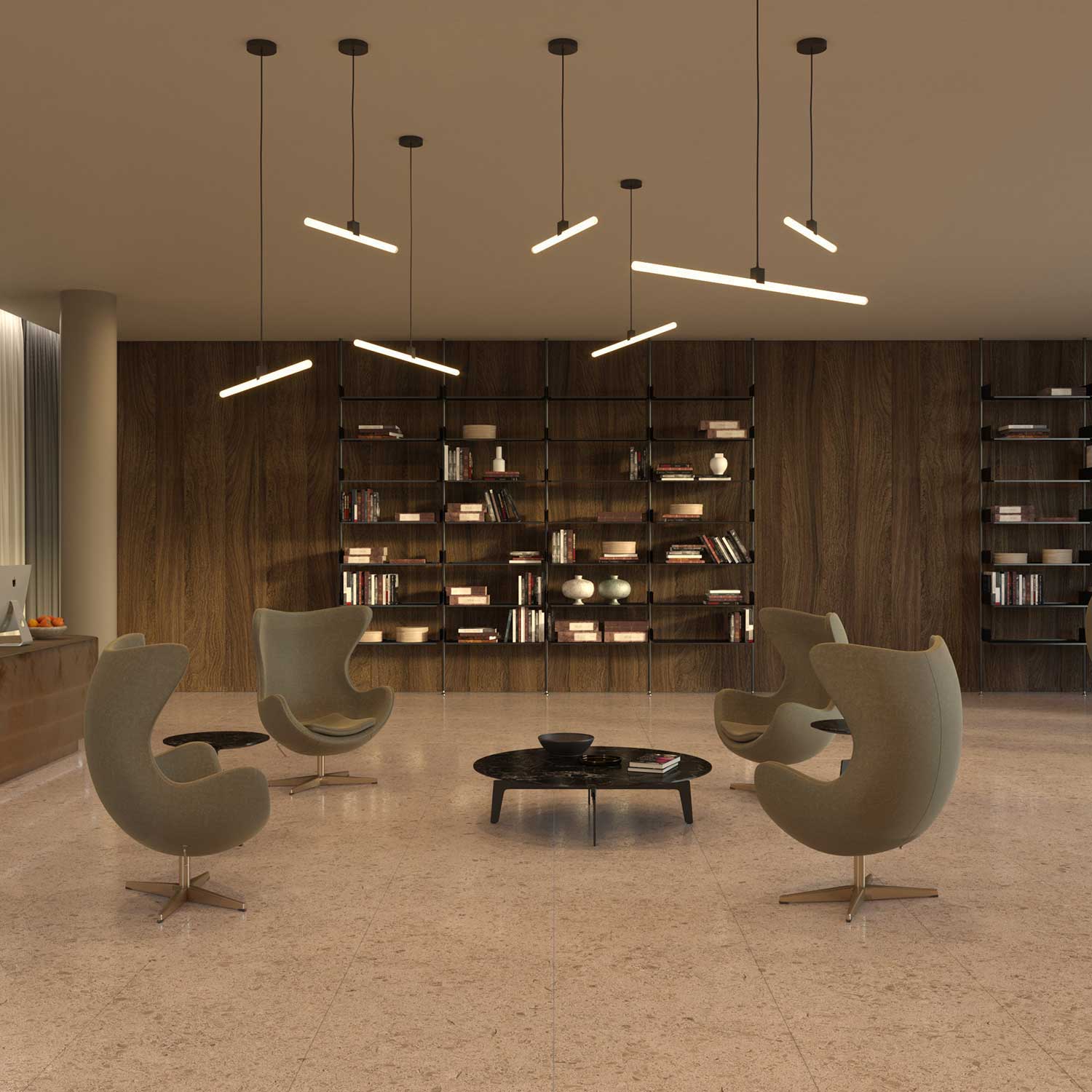 Lampada a sospensione completa di cavo tessile, portalampada S14d Syntax® e finiture in metallo - Nero