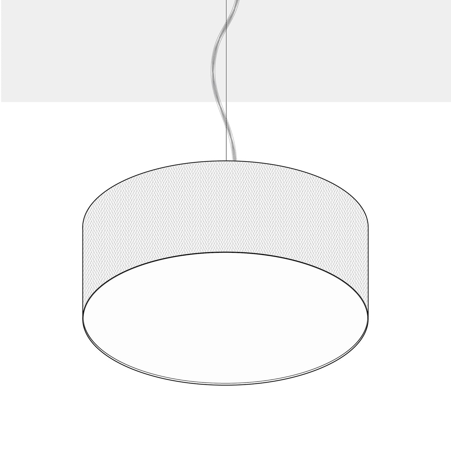 Lampada a sospensione con paralume in tessuto Cilindro Large - Made in Italy - Cinette Verde Pistacchio Si