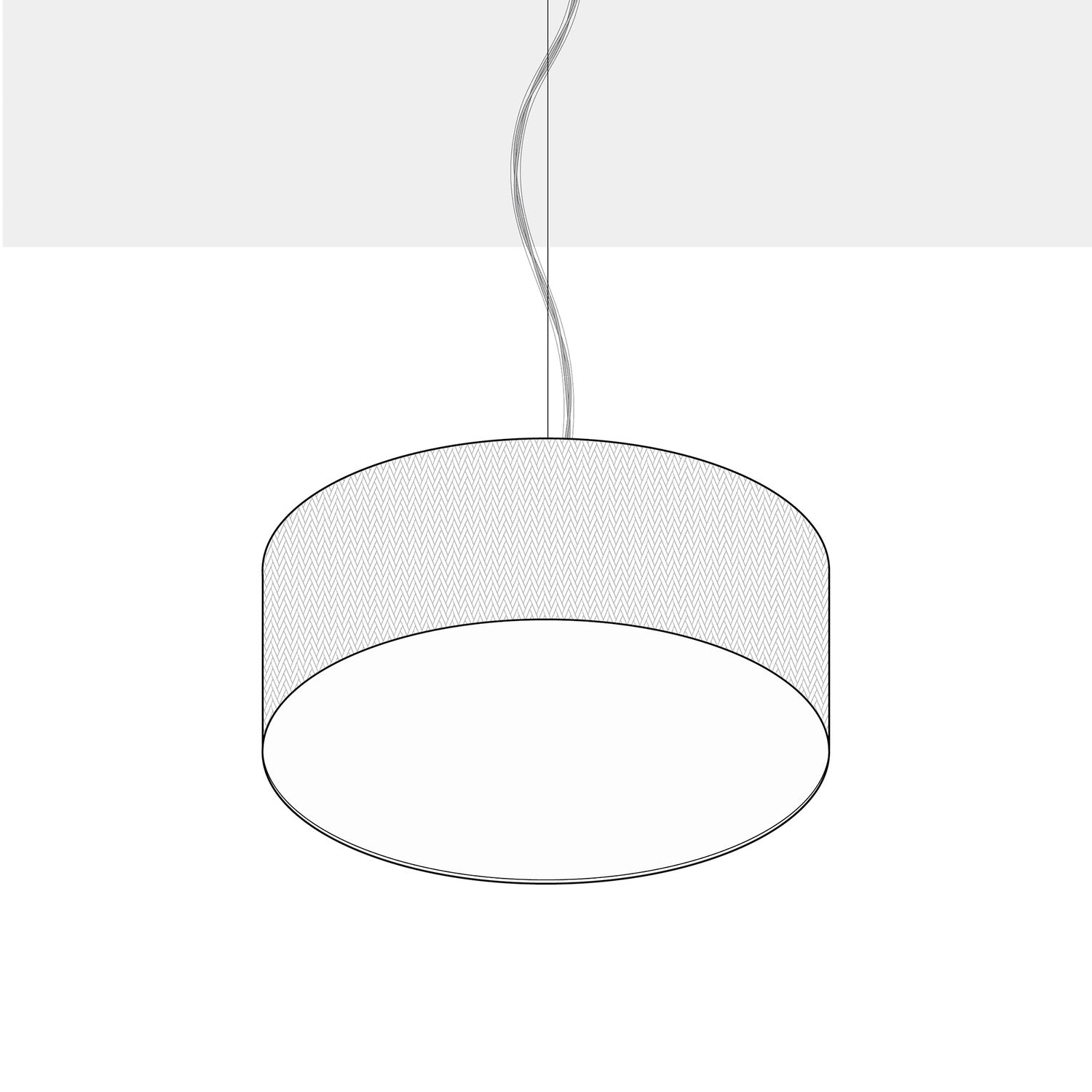 Lampada a sospensione con paralume in tessuto Cilindro Medium - Made in Italy - Lana Senape Si