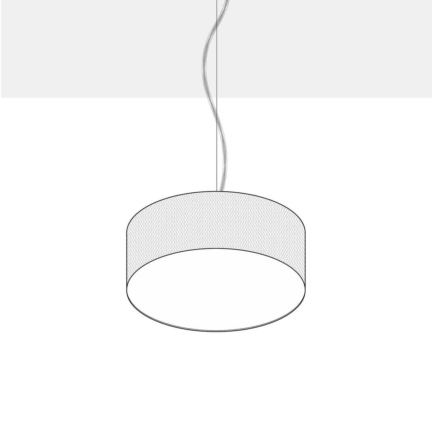 Lampada a sospensione con paralume in tessuto Cilindro Small - Made in Italy - Lana Marrone Si