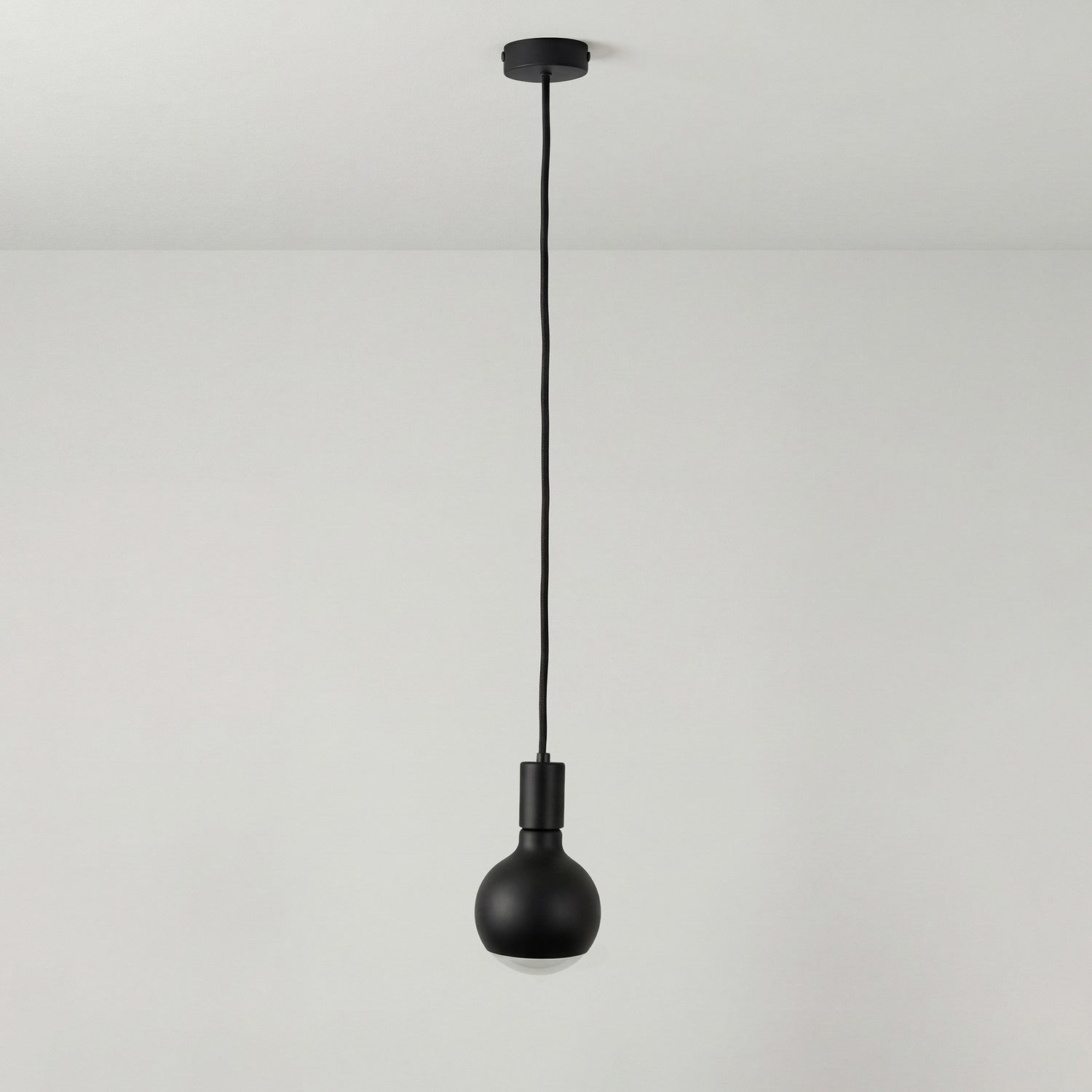 Lampada a sospensione Filotto Metallico con lampadina Lucia - Nero