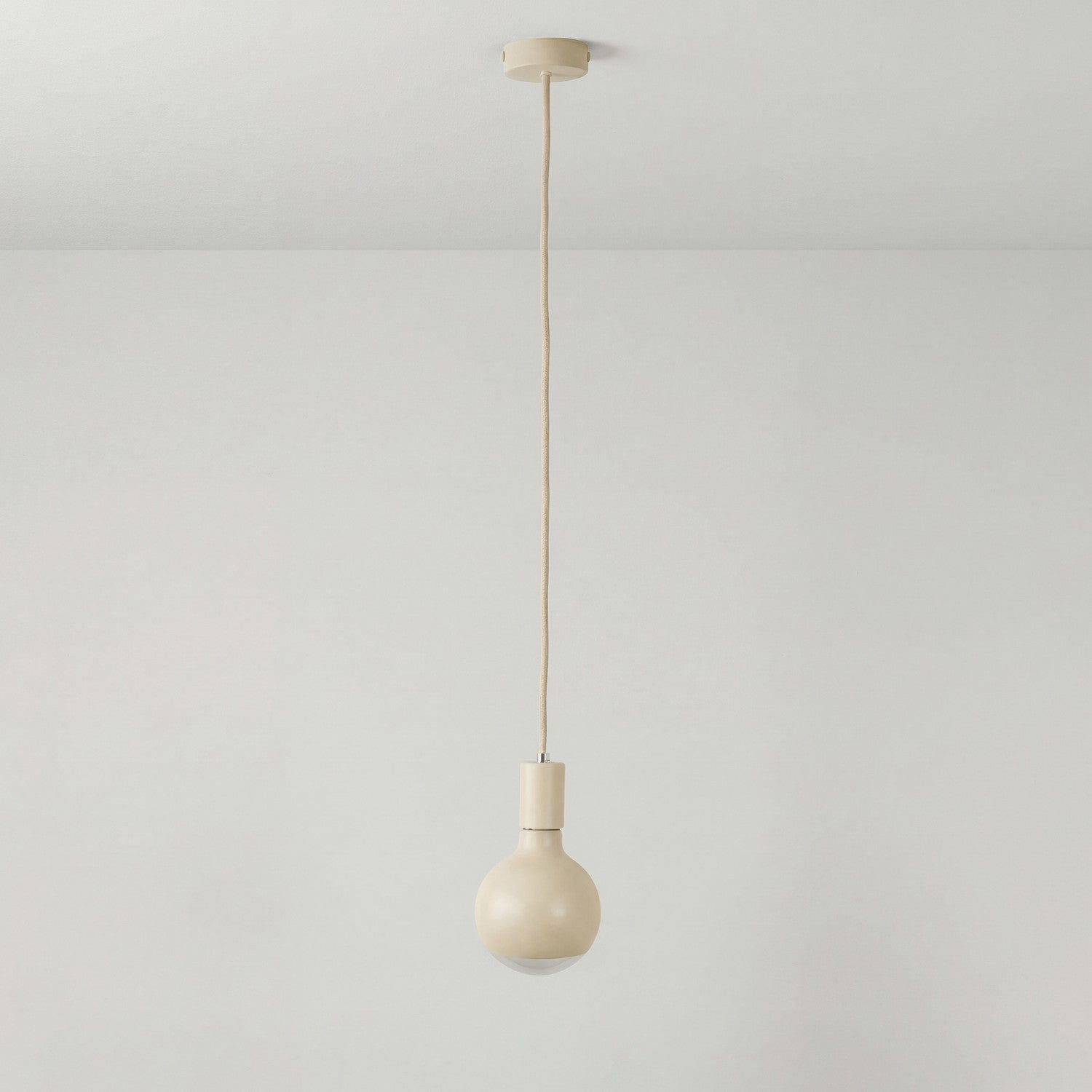 Lampada a sospensione Filotto Metallico con lampadina Lucia - Panna