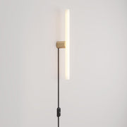 Lampada con spina con finitura metallica e lampadina LED lineare S14d - Bronzo satinato
