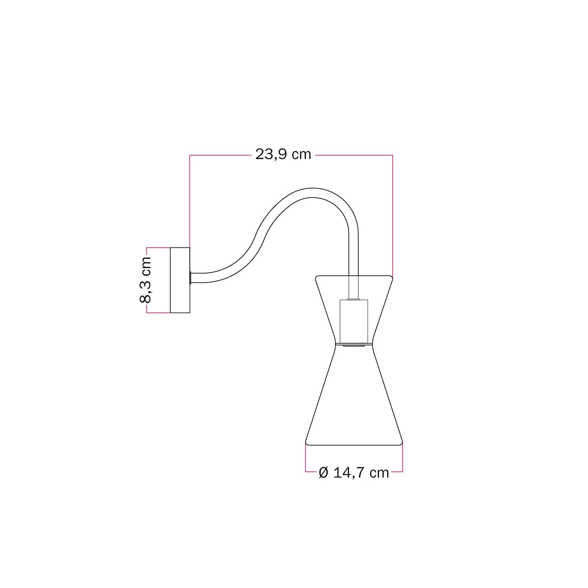 Lampada da parete Ghost Doppio cono con estensione a S - Bronzo satinato