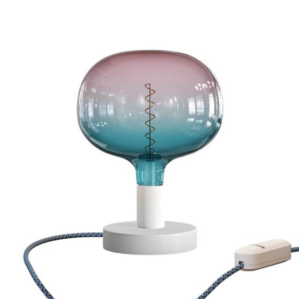 Lampada da tavolo Posaluce Cobble in metallo - Bianco opaco Dimmer