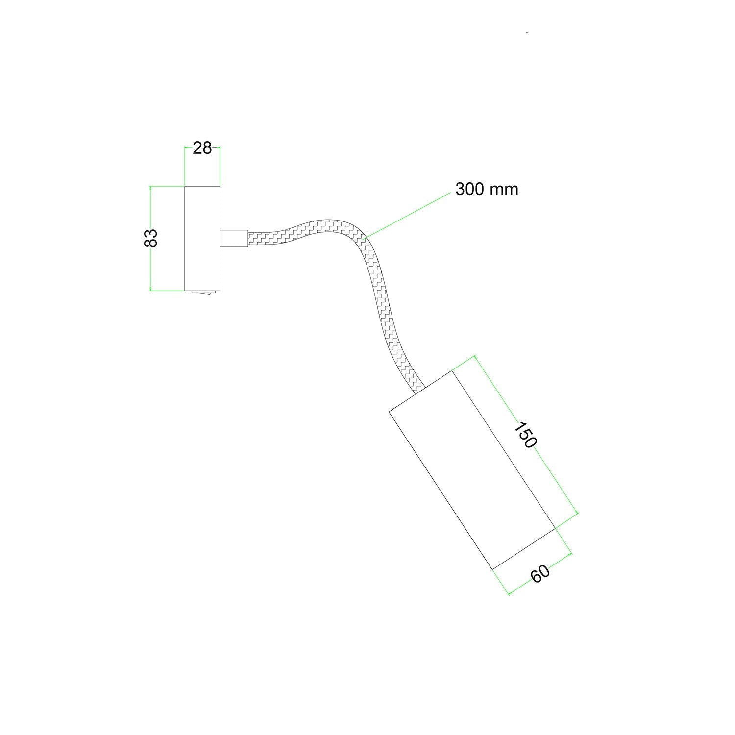 Lampada Fermaluce Flex 30 con mini rosone con interruttore e faretto con paralume Tub-E14 - Bronzo satinato