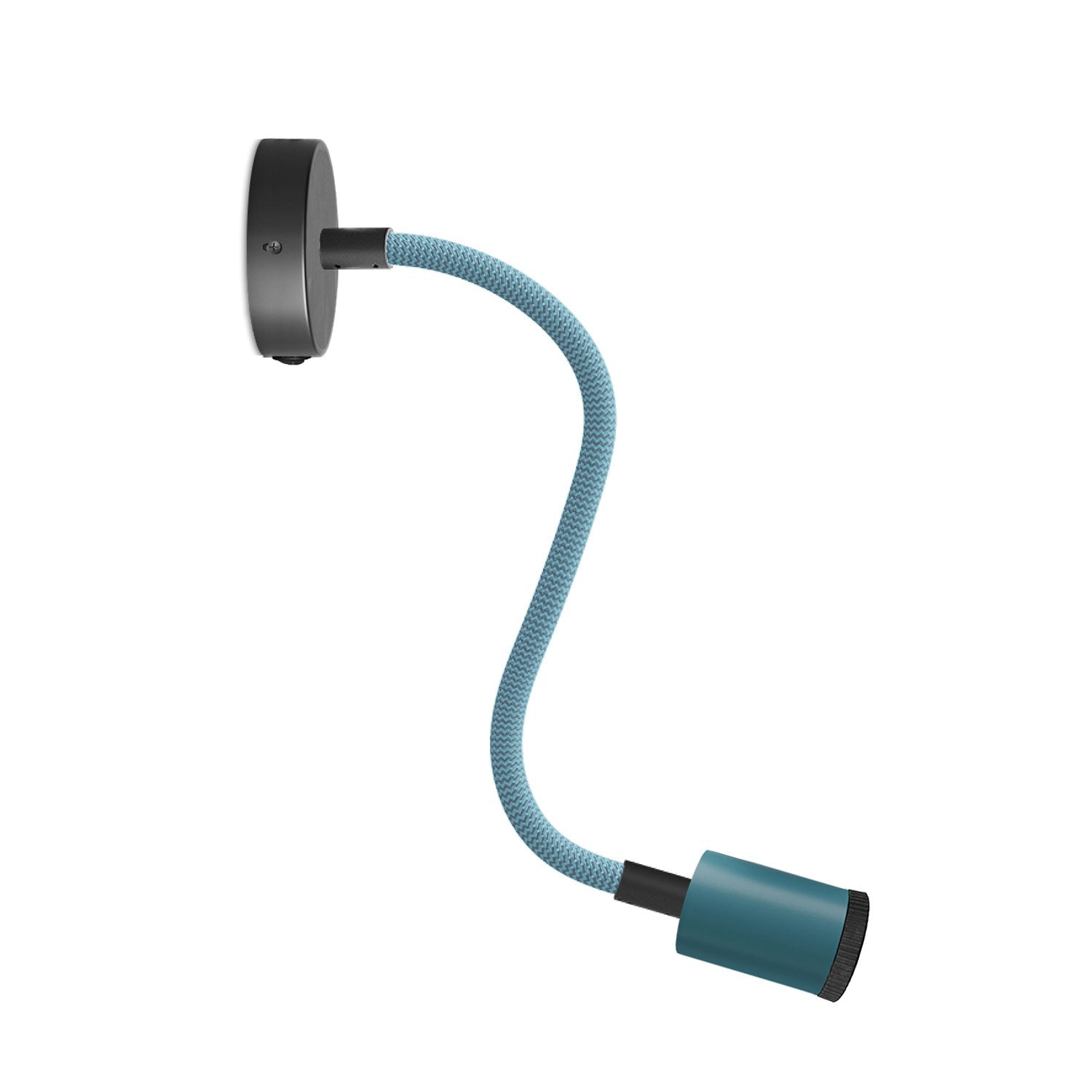 Lampada Fermaluce Flex 30 Pastel con mini rosone con interruttore e mini faretto GU1d0 - Petrolio