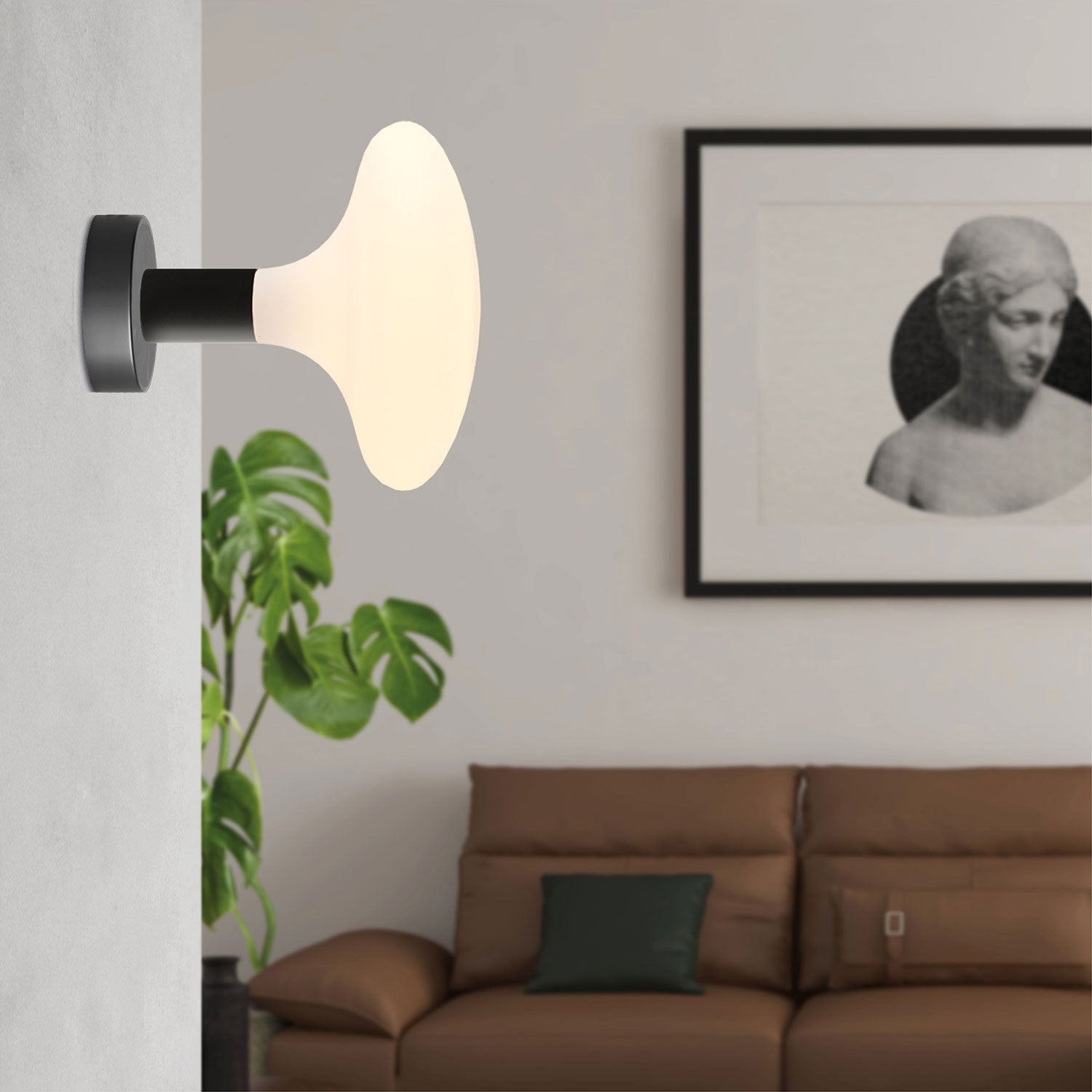 Lampada Fermaluce in metallo con lampadina Idra - Nero