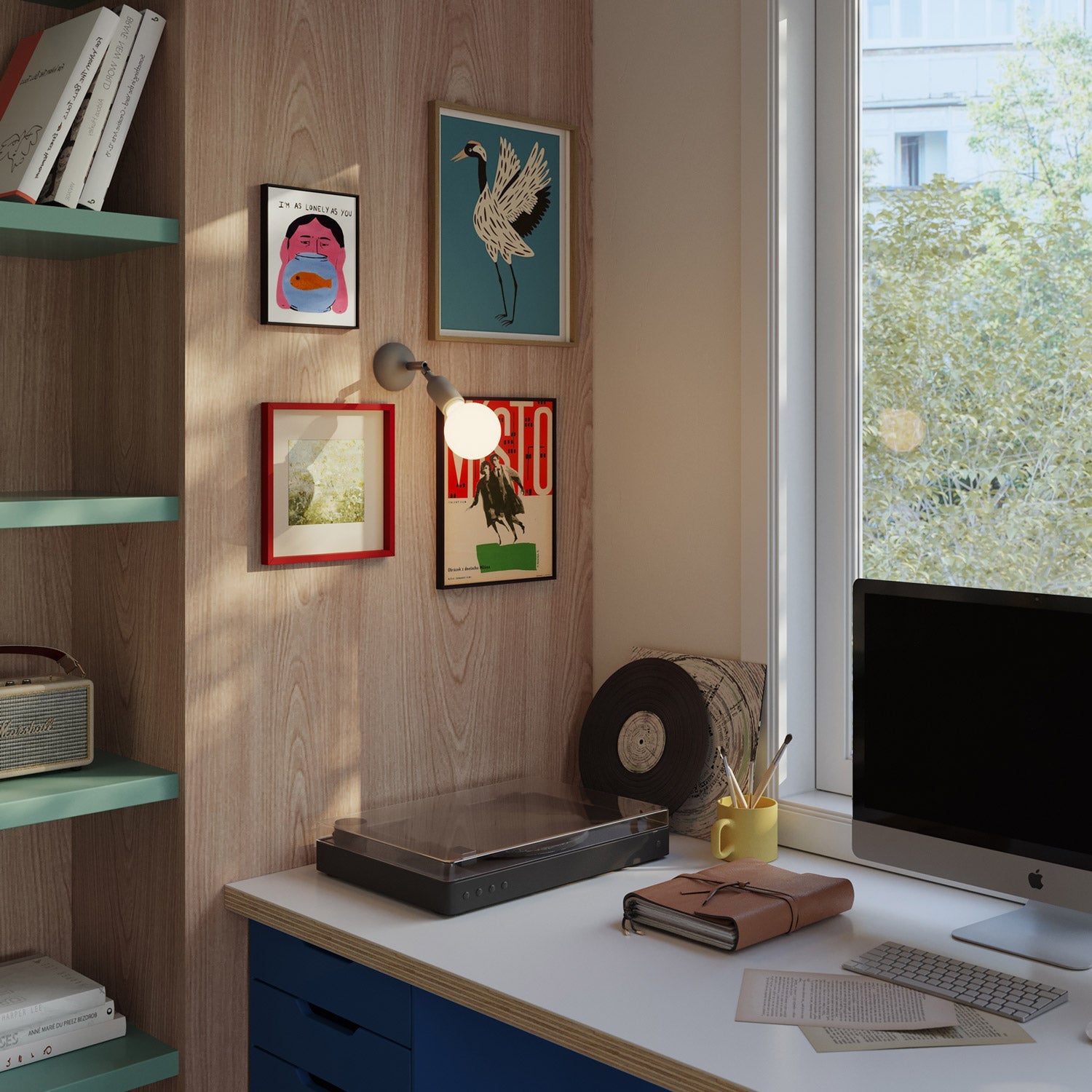 Lampada Fermaluce in silicone con snodo - Grigio