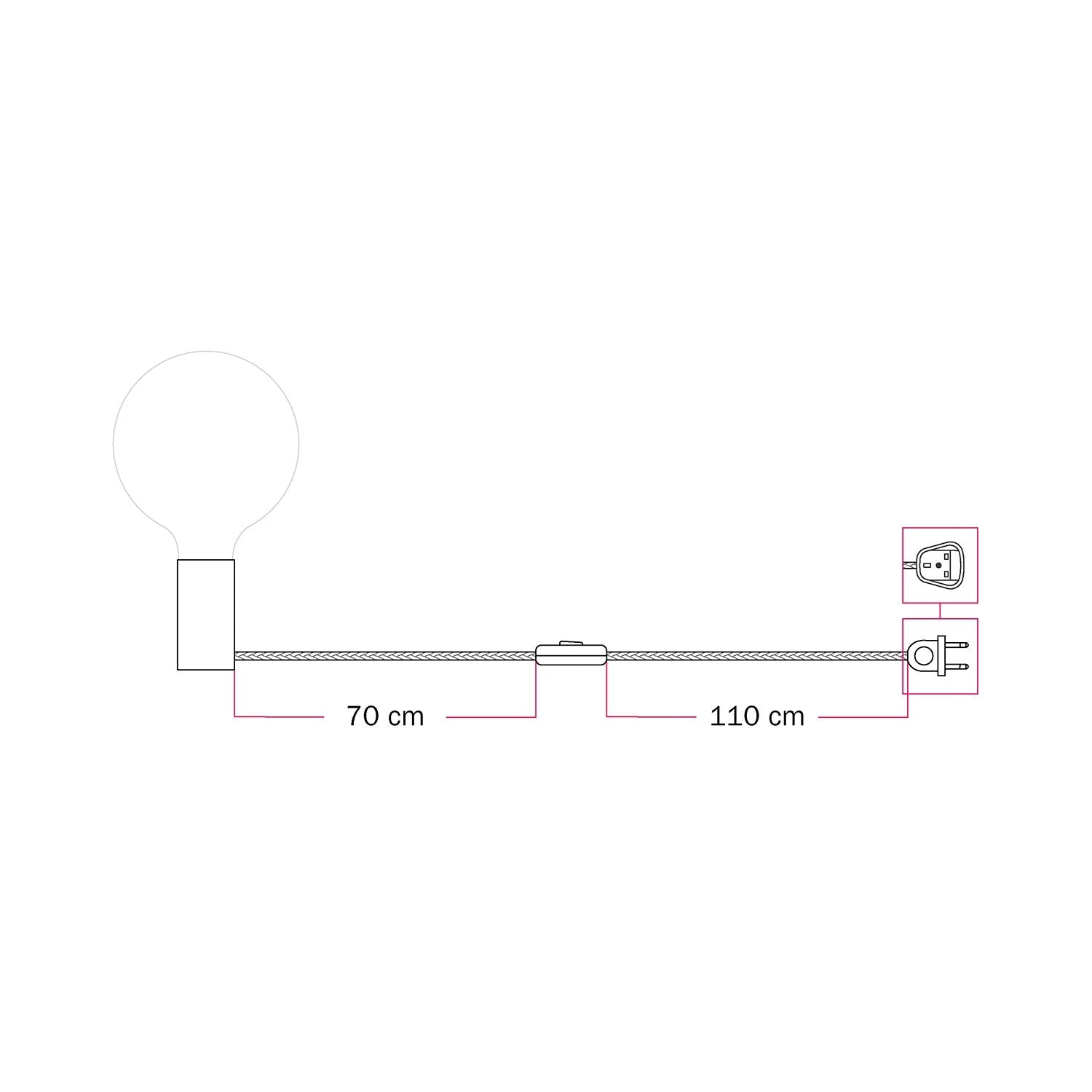 Lampada magnetica plug-in con attacco E27 e spina UK - Verde