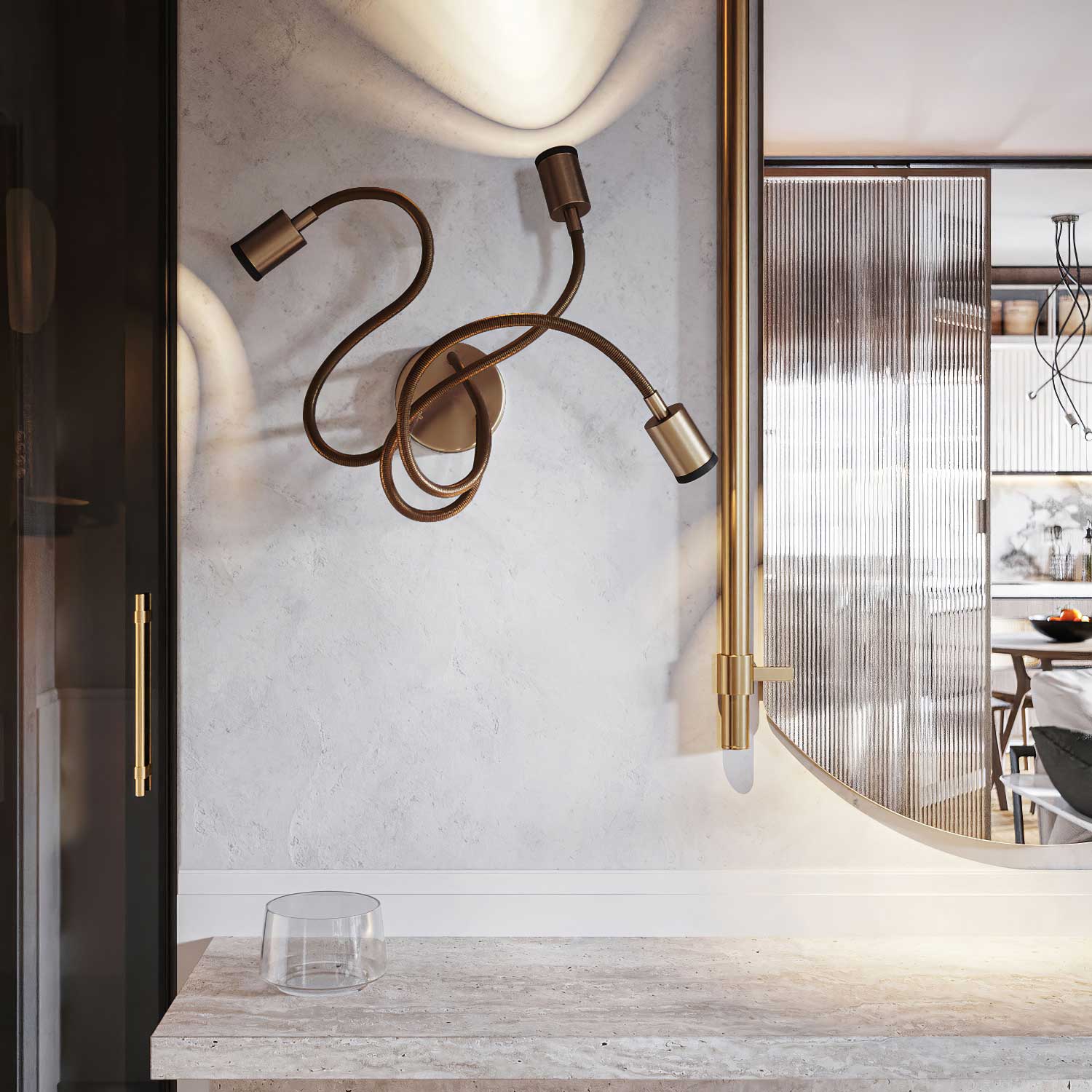 Lampada Mini faretto SPOTLIGHT GU1d0 Flex 60 da parete e soffitto - Bronzo satinato