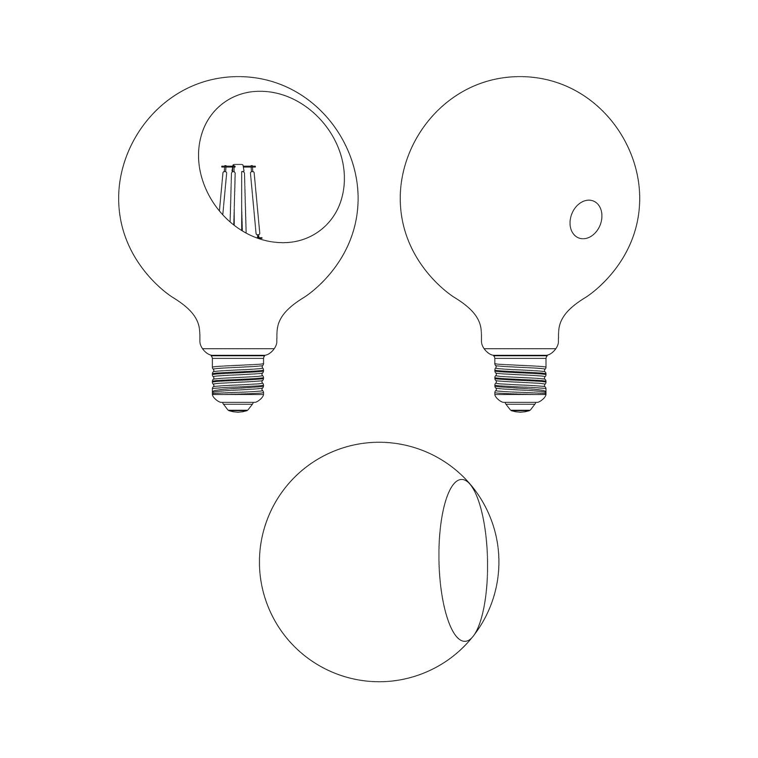 Lampadina LED Camo G125 4,8W 806Lm E27 2700K Dimmerabile - Bianco