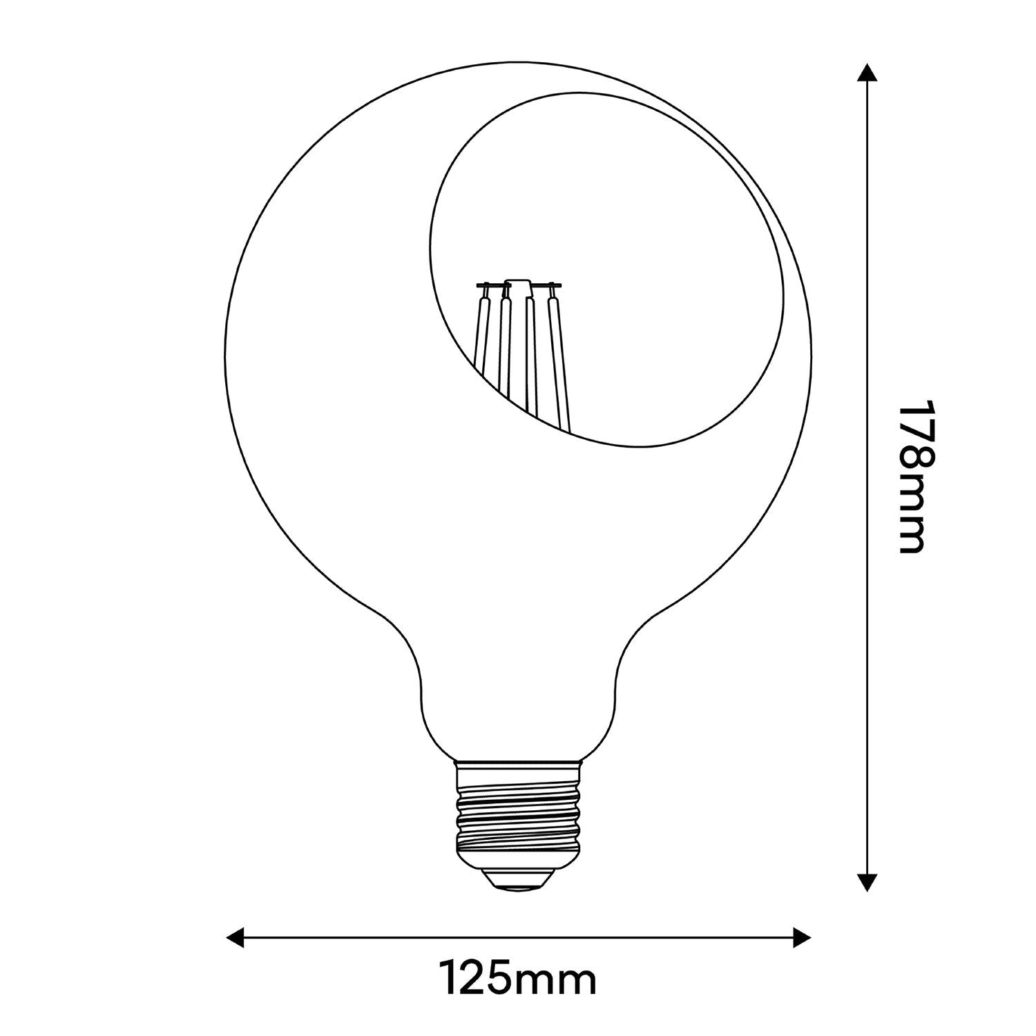 Lampadina LED Camo G125 4,8W 806Lm E27 2700K Dimmerabile - Grigio
