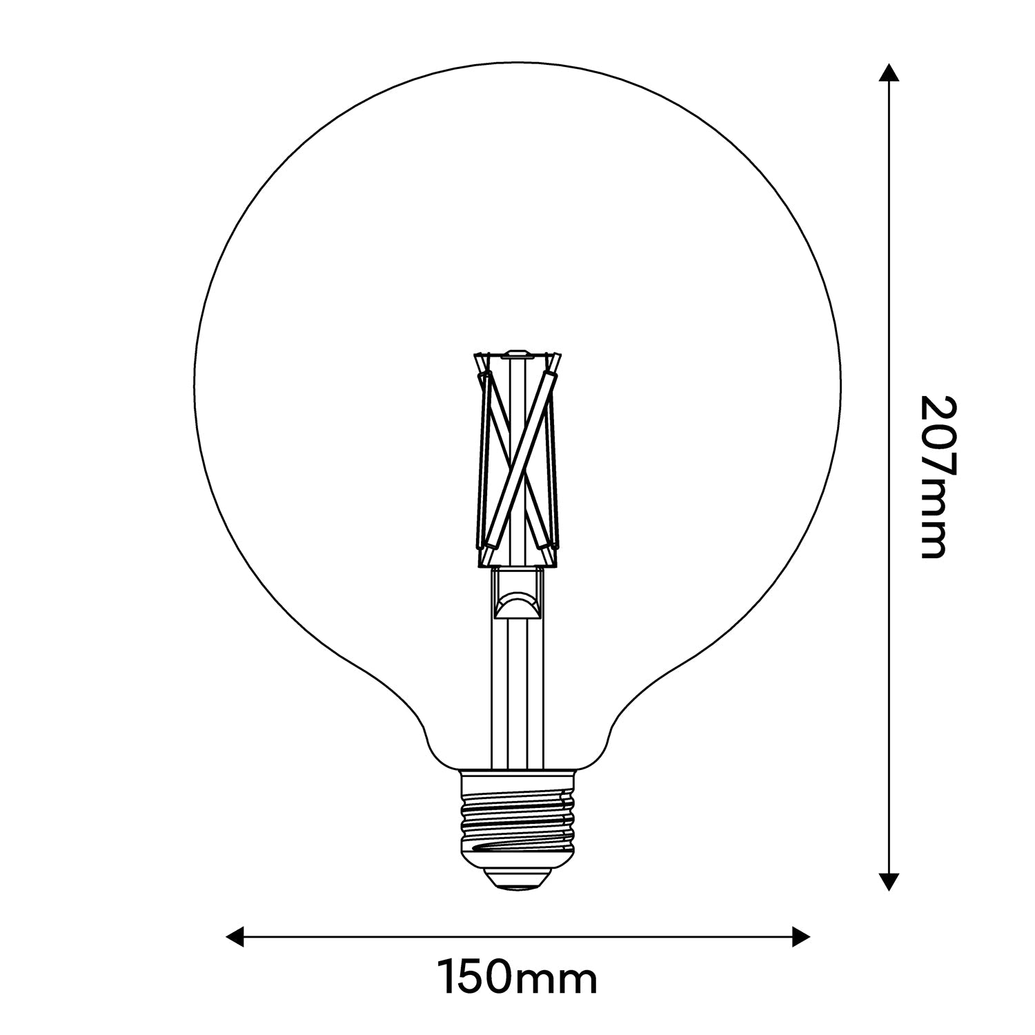 Lampadina LED Effetto Porcellana CRI 95 G150 7W 640Lm E27 2700K Dimmerabile - P05