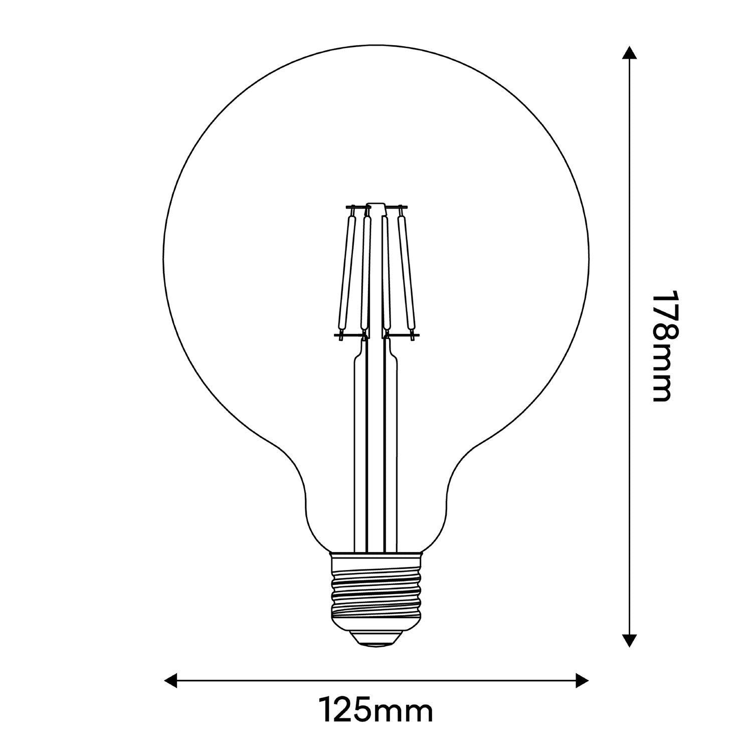 Lampadina LED Tattoo Pop Heart G125 4,5W 470Lm E27 2700K Dimmerabile - Giallo