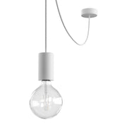 Modulair ELEGANT Lampada da esterno con 5 m cavo tessile, decentatore, rosone e portalampada IP65 waterproof - Bianco