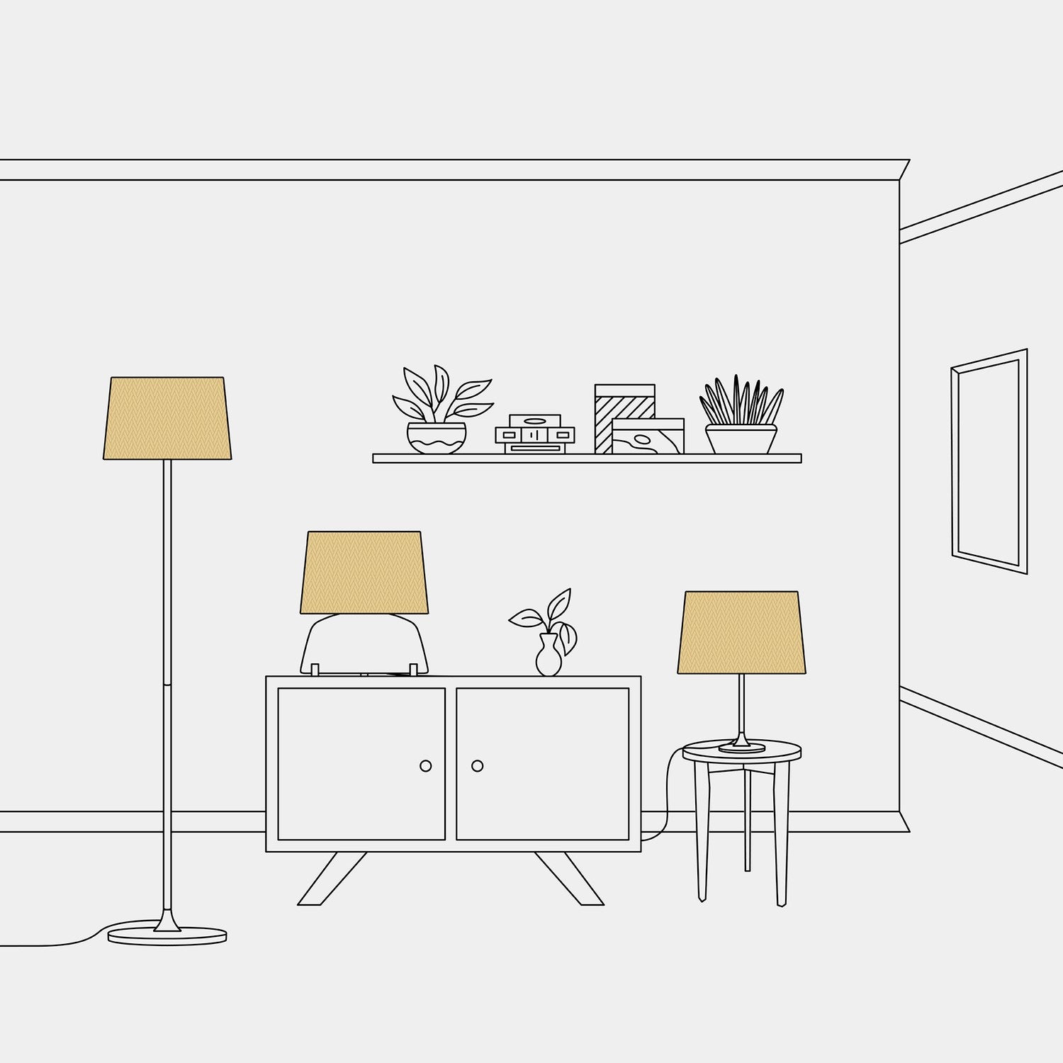 Paralume Athena con attacco E27 per lampada da tavolo o da terra - Made in Italy - Arenal Oro