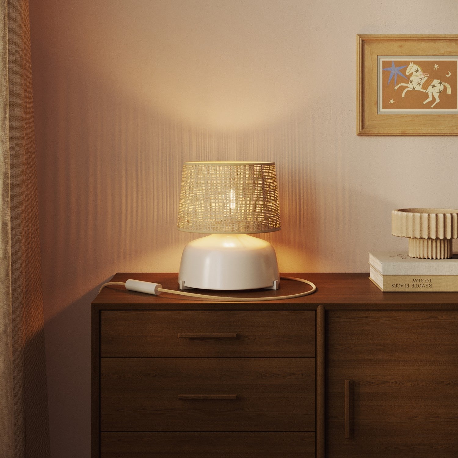 Paralume Athena con attacco E27 per lampada da tavolo o da terra - Made in Italy - Raphia