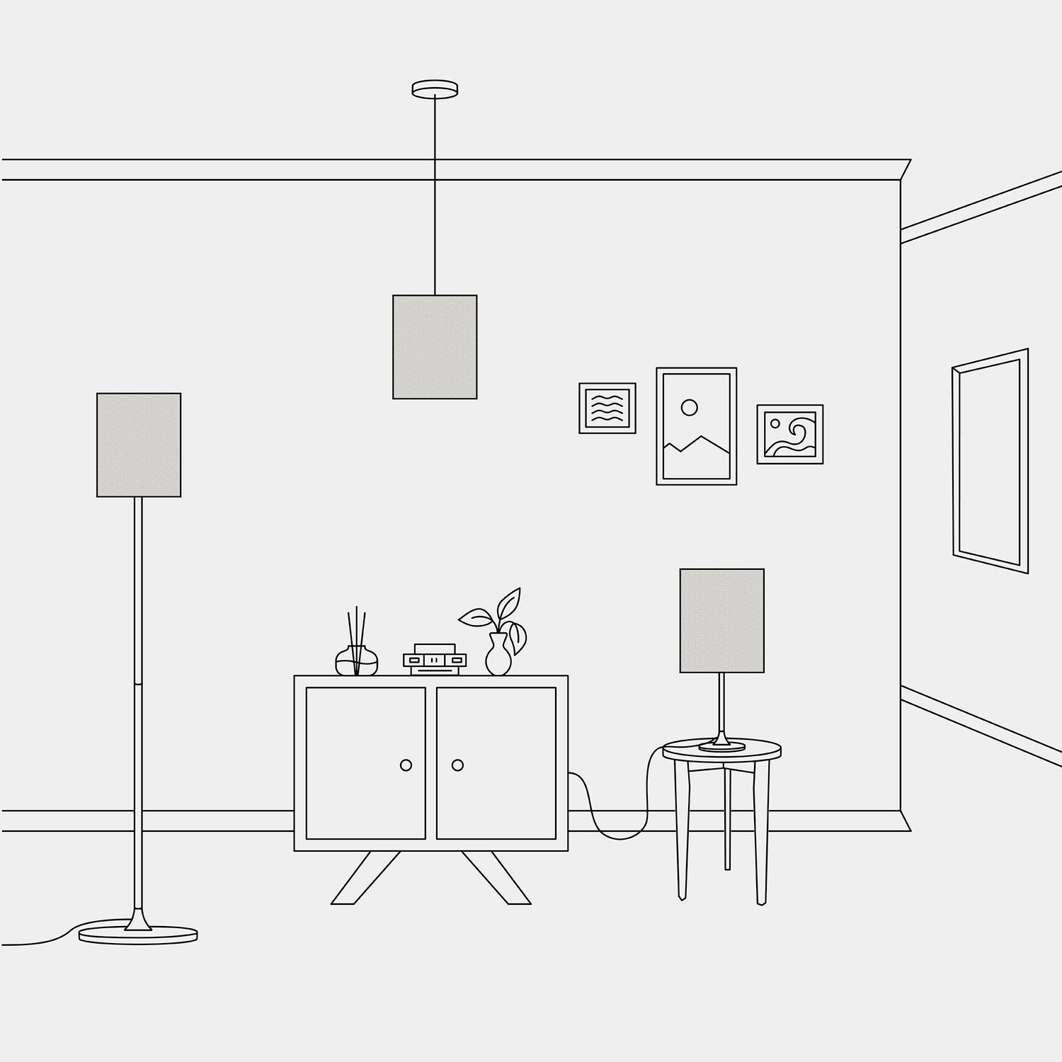 Paralume Cilindro M in tessuto con attacco E27 - Made in Italy - Lana Grigio Chiaro