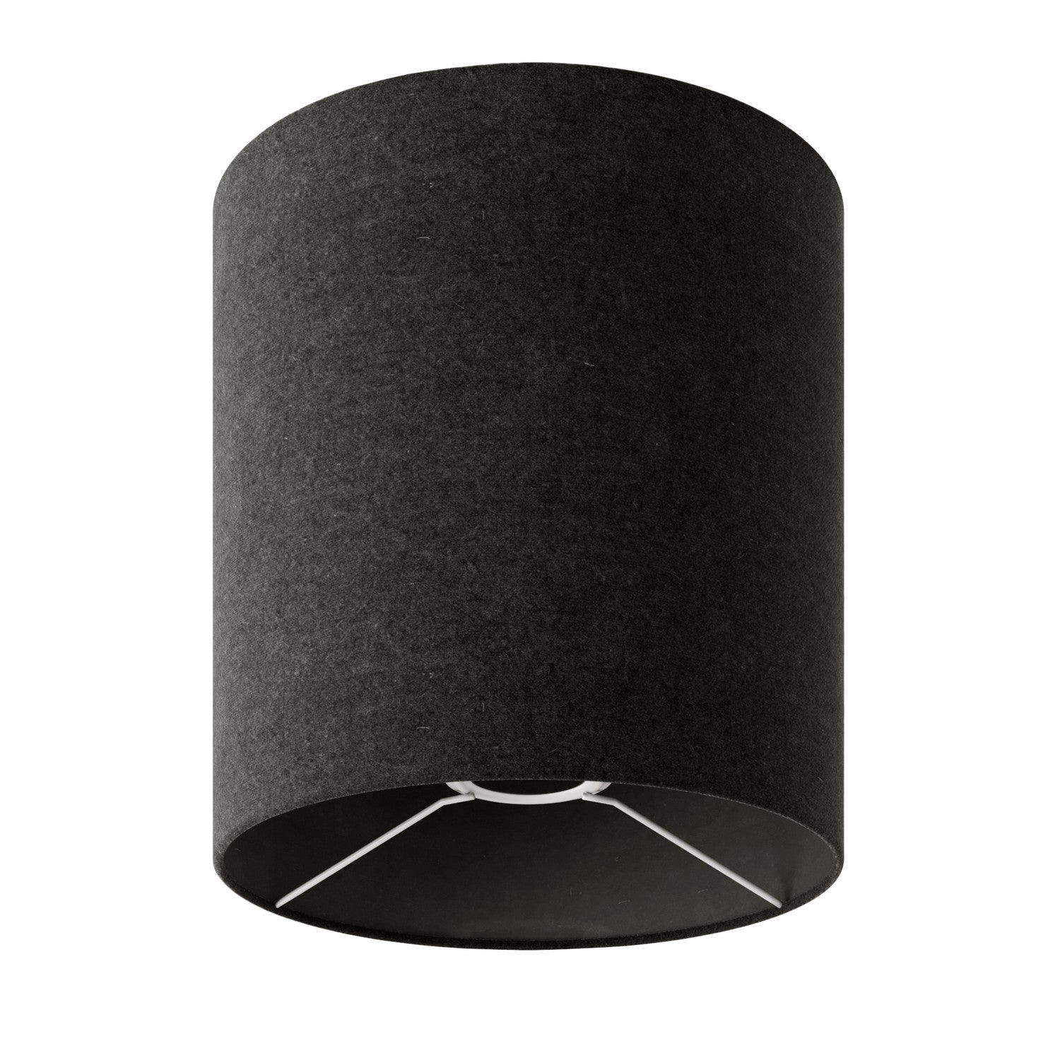 Paralume Cilindro M in tessuto con attacco E27 - Made in Italy - Lana grigio scura