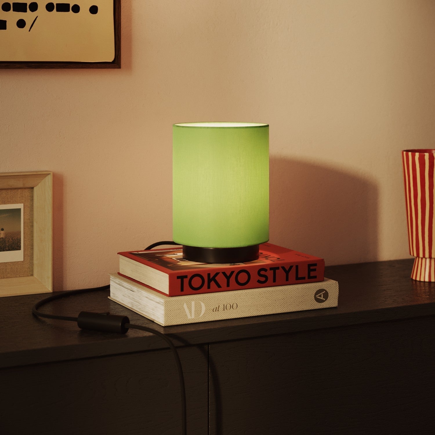 Paralume Cilindro S in tessuto con attacco E27 - Made in Italy - Cinette Verde Pistacchio