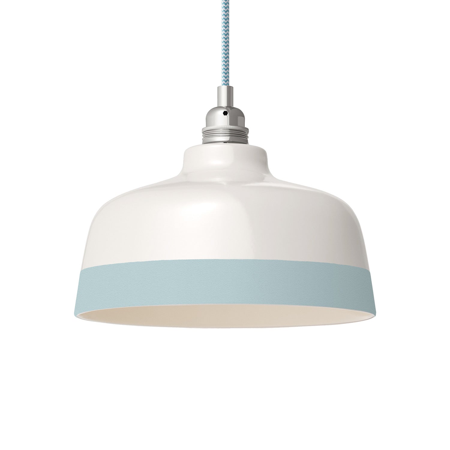 Paralume Coppa bicolore in ceramica Bianco e Azzurro, collezione Materia - Made in Italy