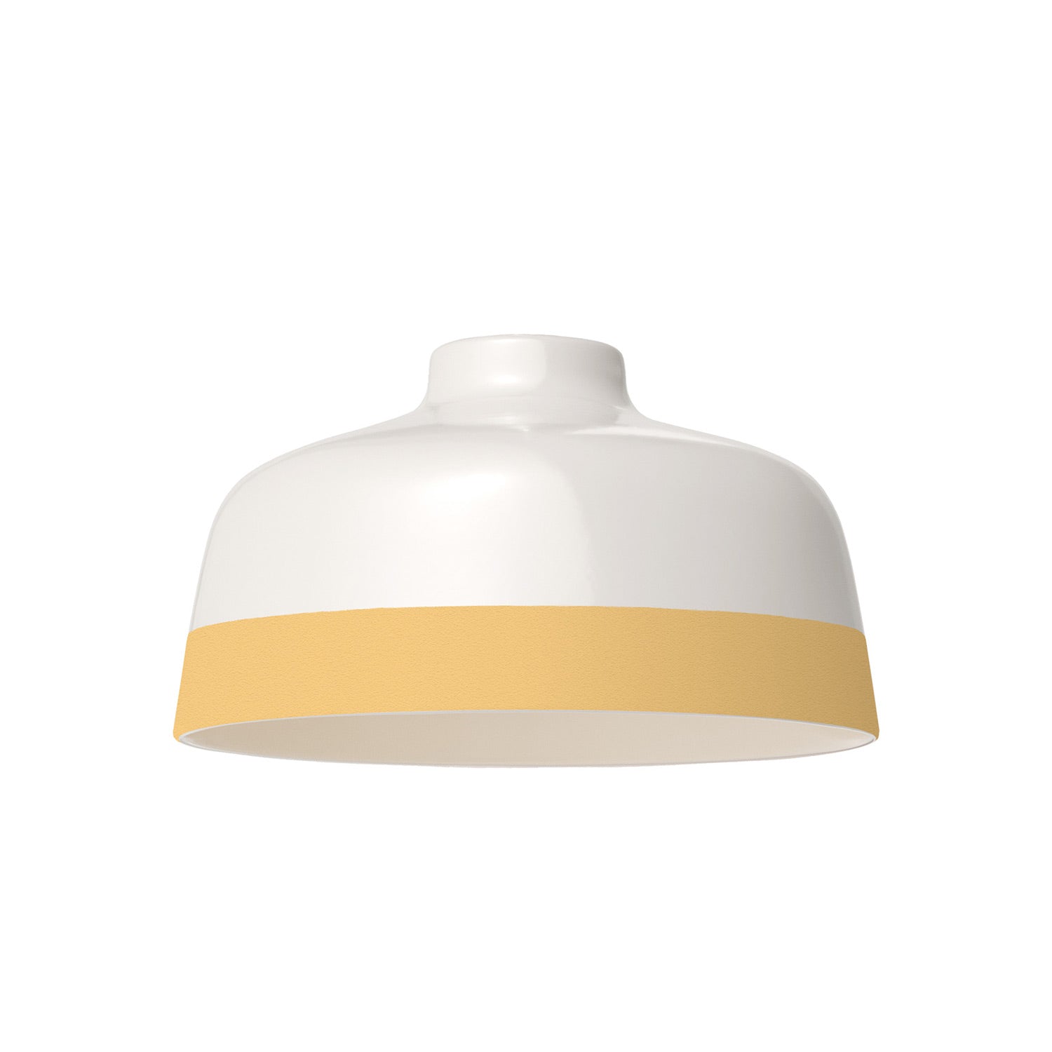 Paralume Coppa bicolore in ceramica Bianco e Giallo, collezione Materia - Made in Italy