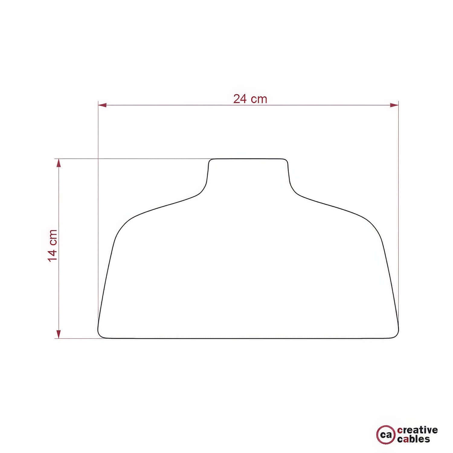 Paralume Coppa in ceramica, collezione Materia - Made in Italy - Corallo striato