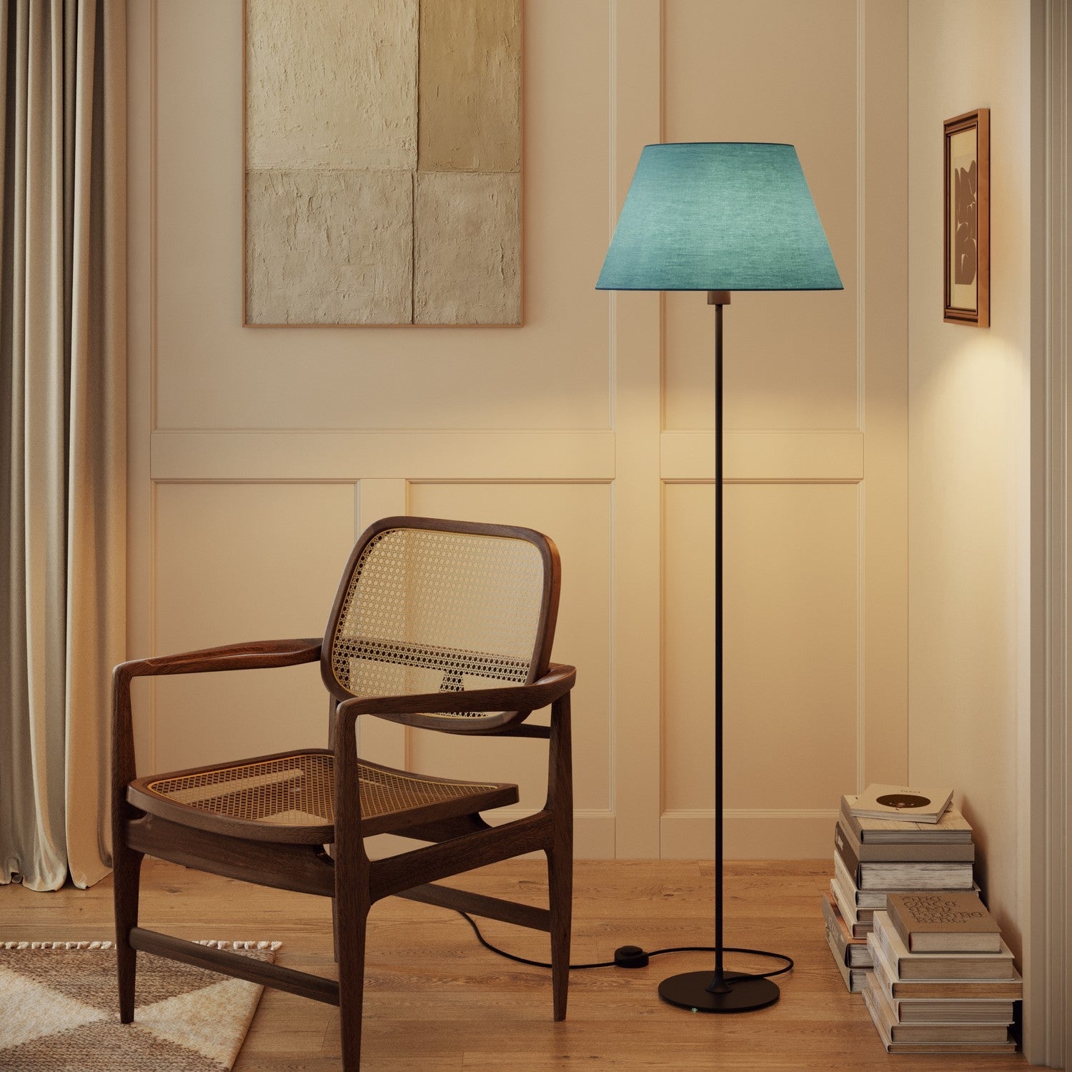 Paralume Impero L per lampada da tavolo o applique con attacco E27 - Made in Italy - Teletta Verde Dubbio