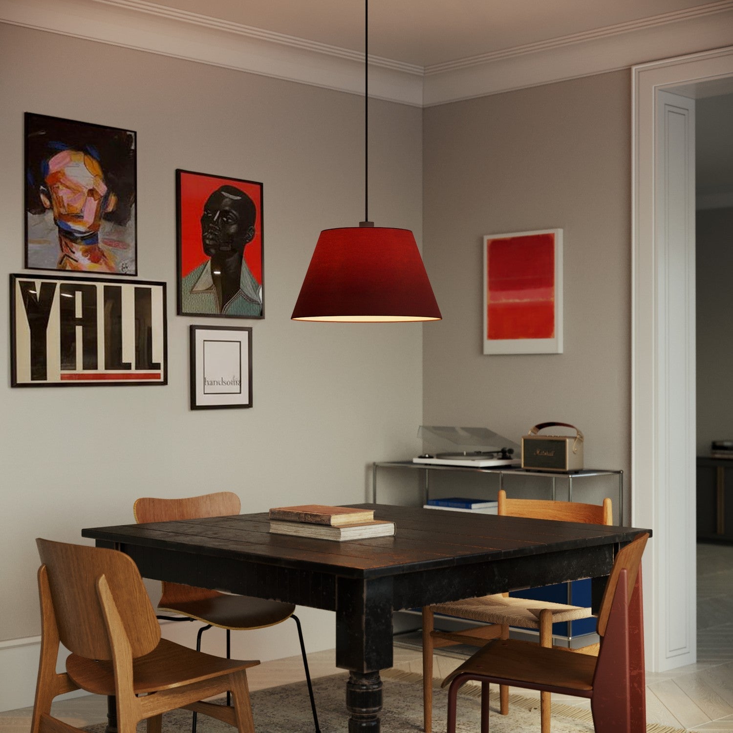 Paralume Impero L per sospensione con attacco E27 - Made in Italy - Arenal Bordeaux