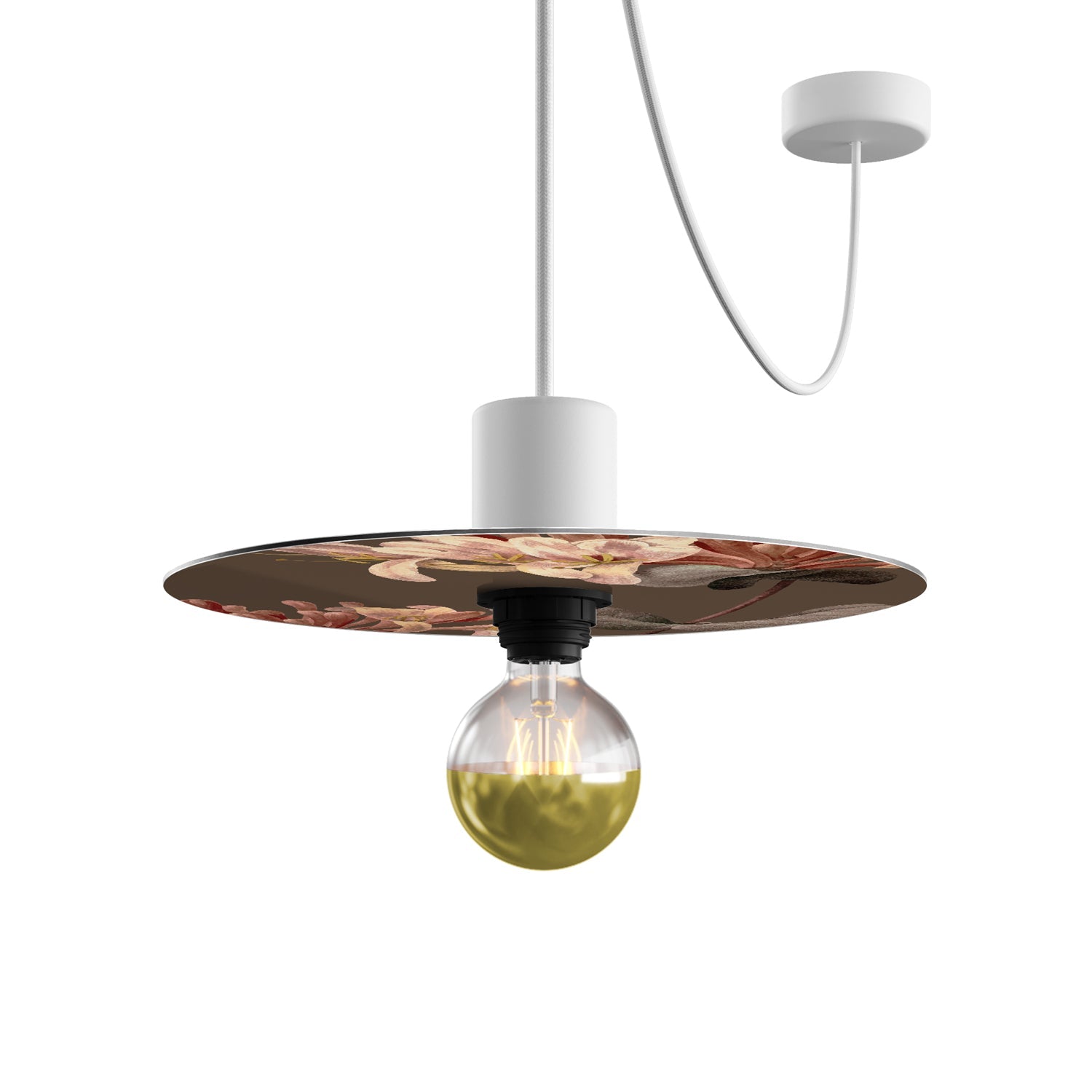 Paralume mini piatto Ellepì a disegni floreali 'Blossom Haven' Botanico Lonicera, diametro 24 cm - Made in Italy