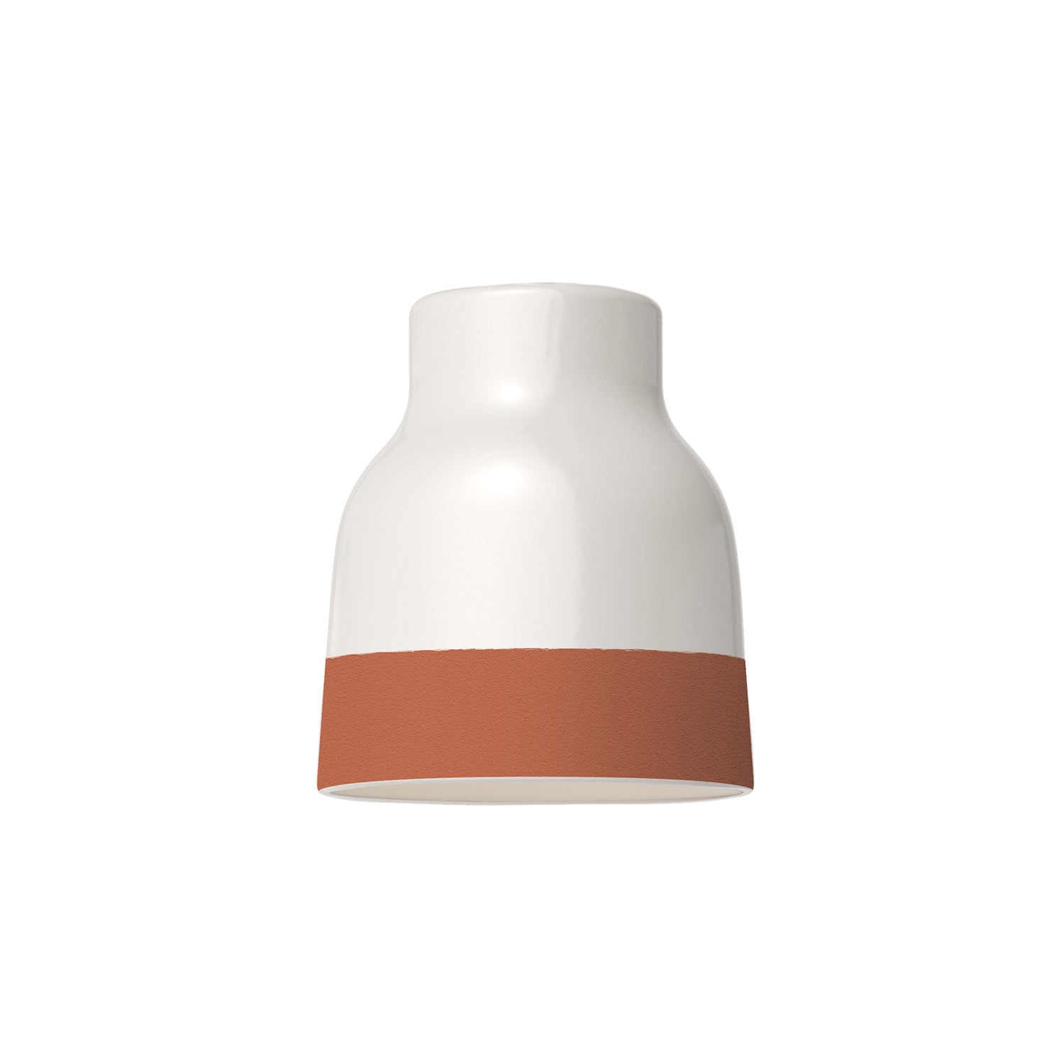 Paralume Vaso bicolore in ceramica Bianco e Terracotta, collezione Materia - Made in Italy