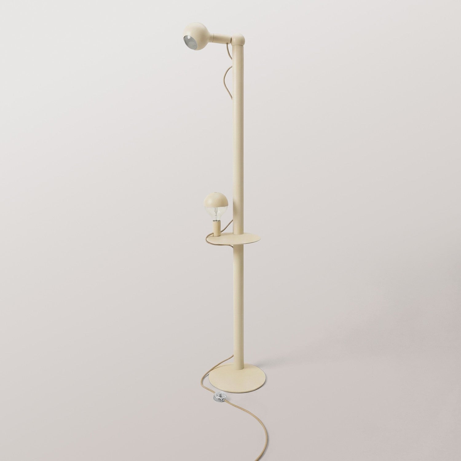 Rocco XXL - Lampada da terra con spina UK e lampadina Maria e Camo - Panna