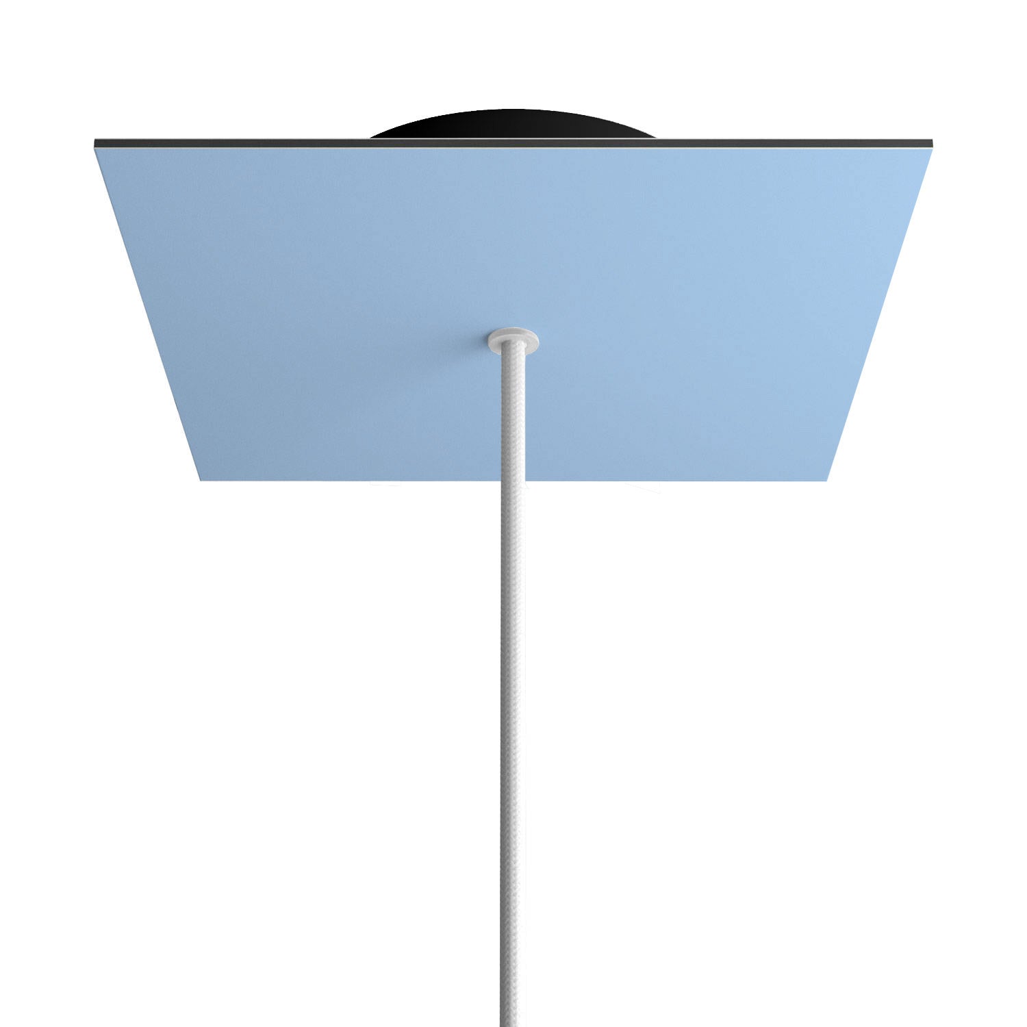 Rosone Rose-One quadrato, 200 mm con 1 foro e 4 fori laterali - Blu carta da zucchero Nero