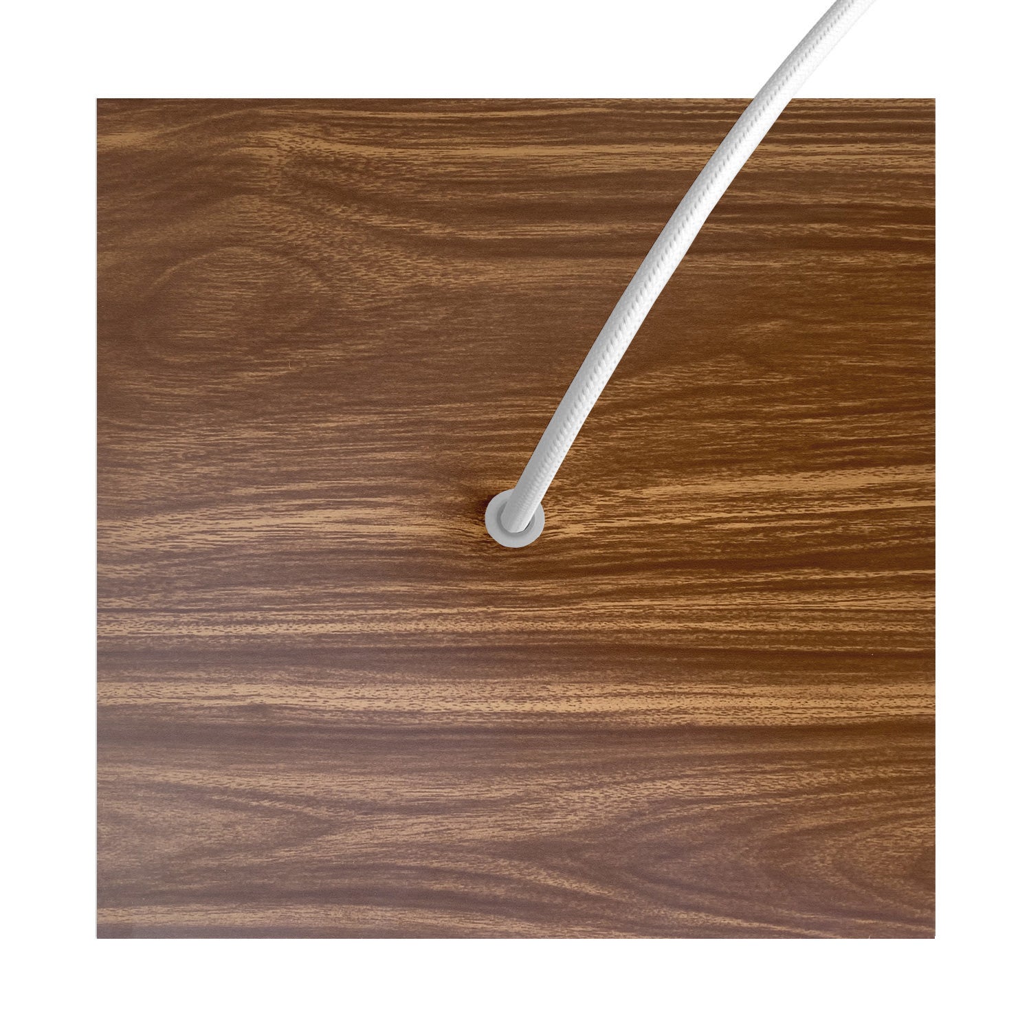 Rosone Rose-One quadrato, 200 mm con 1 foro e 4 fori laterali - Legno Bianco