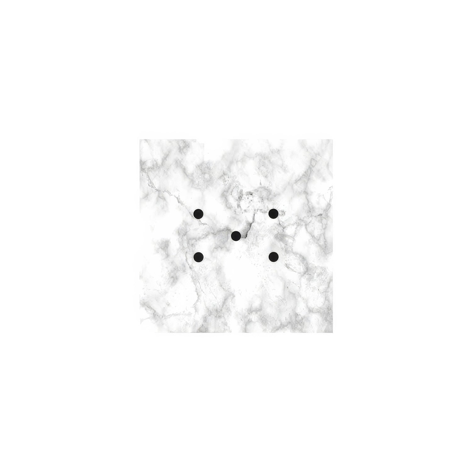 Rosone Rose-One quadrato, 200 mm con 5 fori e 4 fori laterali - Marmo Carrara Bianco