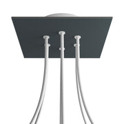 Rosone Rose-One quadrato, 200 mm con 6 fori e 4 fori laterali - Antracite Bianco