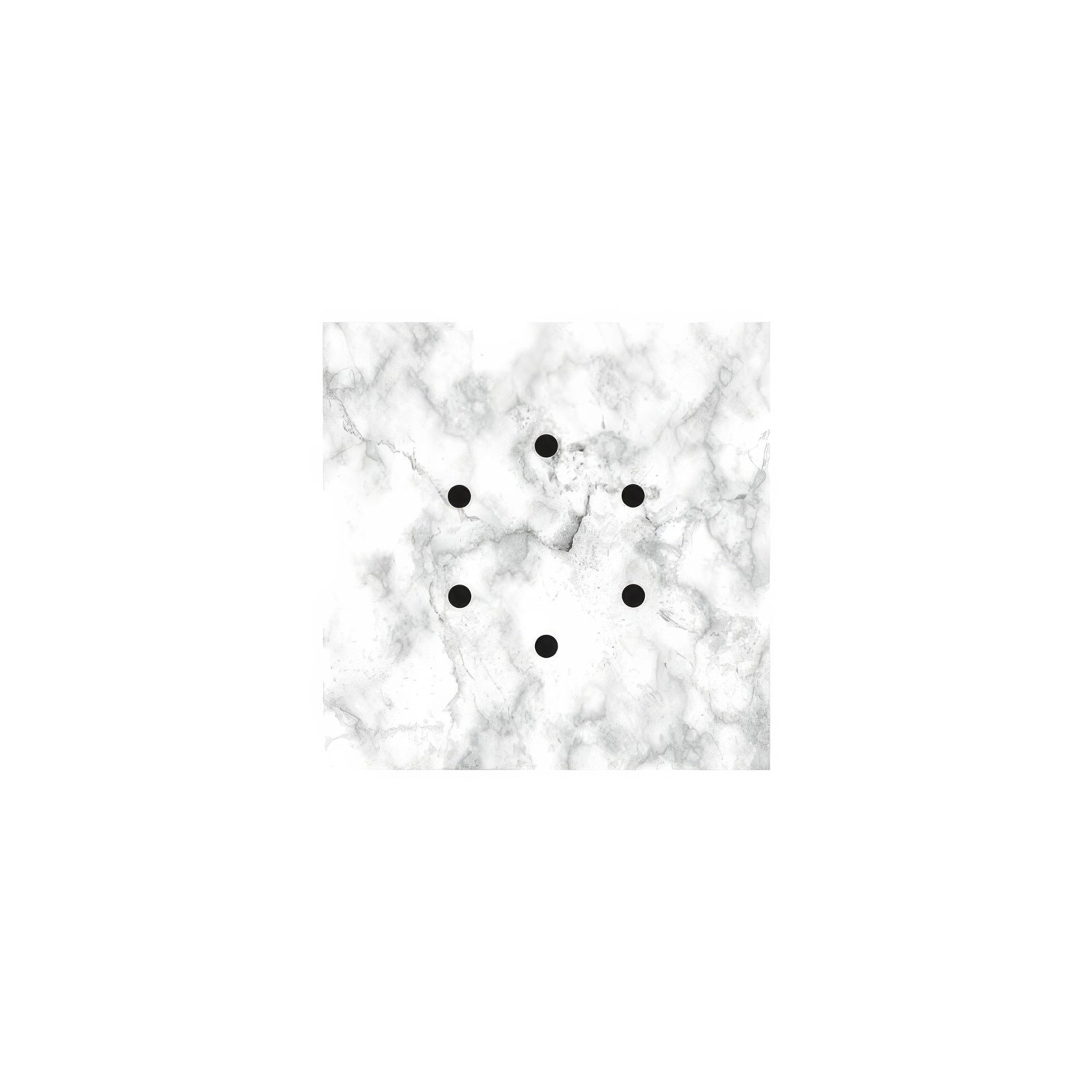 Rosone Rose-One quadrato, 200 mm con 6 fori e 4 fori laterali - Marmo Carrara Bianco