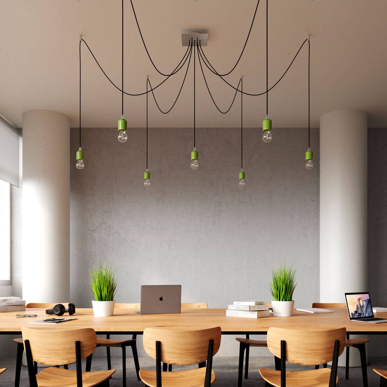 Rosone Rose-One quadrato, 200 mm con 7 fori e 4 fori laterali - Bianco opaco Bianco