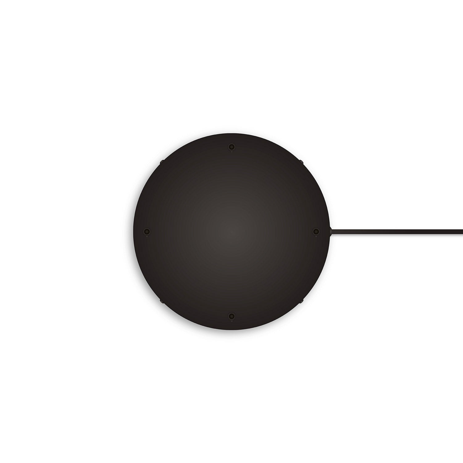Rosone rotondo in alluminio Ø 30 cm con staffa e cavo di messa a terra, con 4 fori frontali - Nero 1