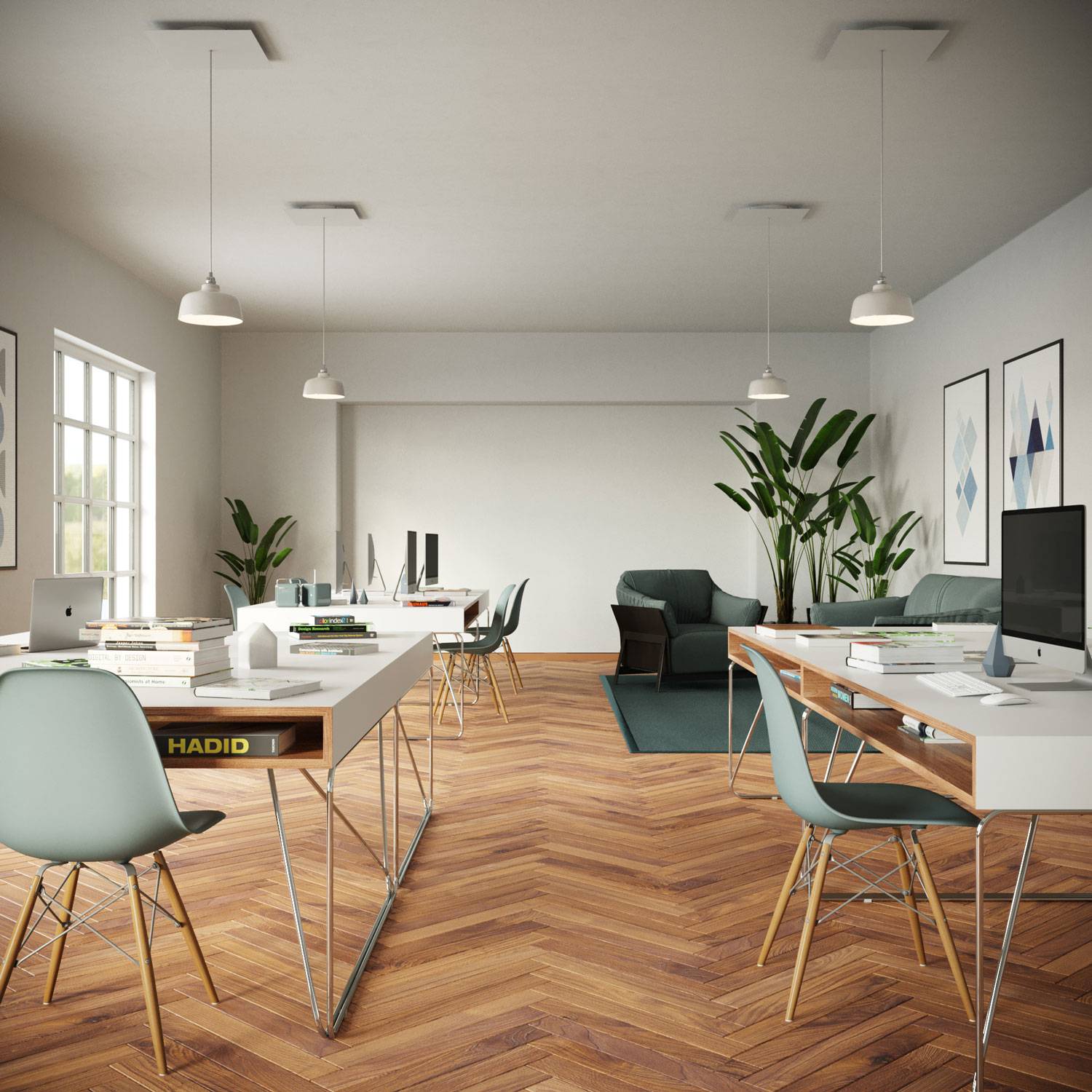 Rosone XXL Rose-One quadrato, 400 mm con 1 foro e 4 fori laterali - Dibond Ottone satinato Bianco