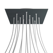 Rosone XXL Rose-One quadrato, 400 mm con 14 fori e 4 fori laterali - Antracite Bianco