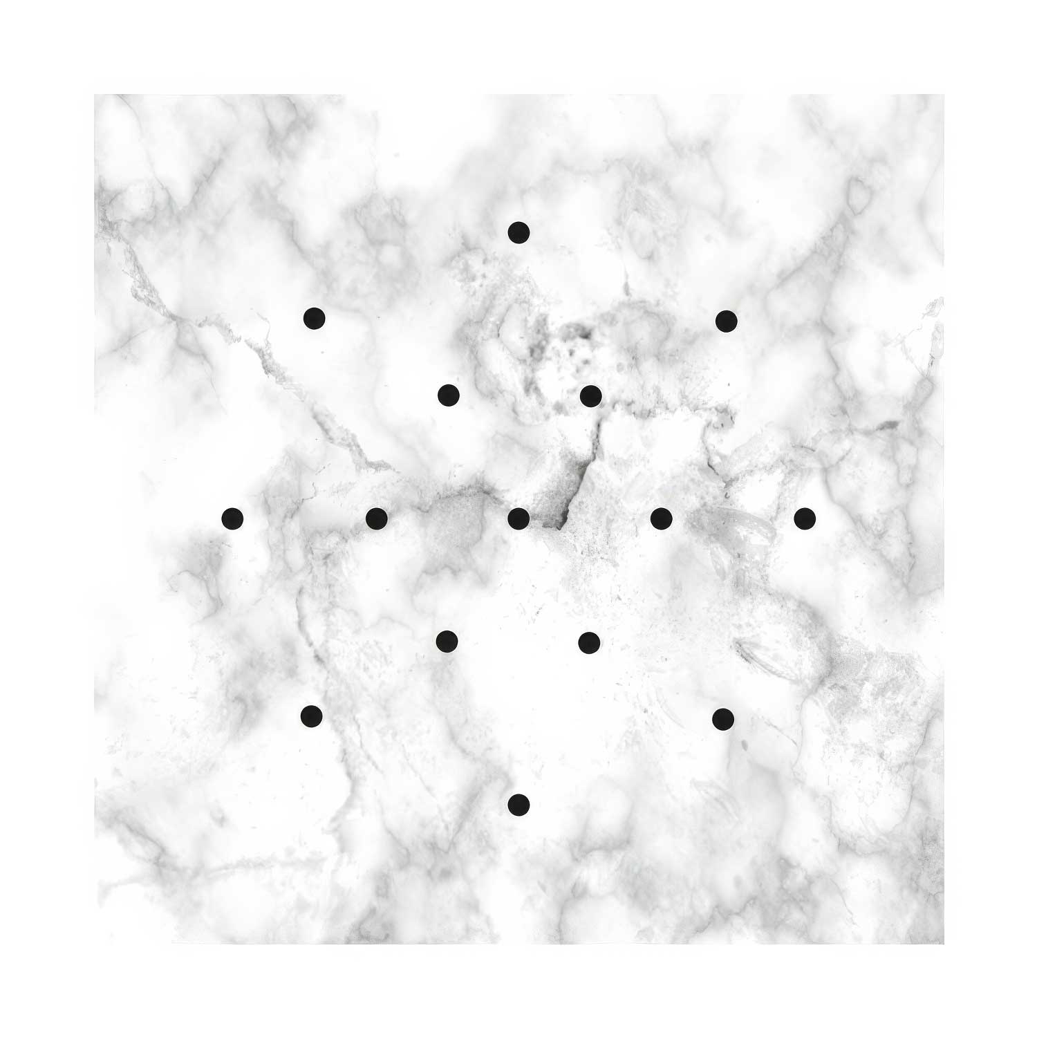 Rosone XXL Rose-One quadrato, 400 mm con 15 fori e 4 fori laterali - Marmo Carrara Bianco