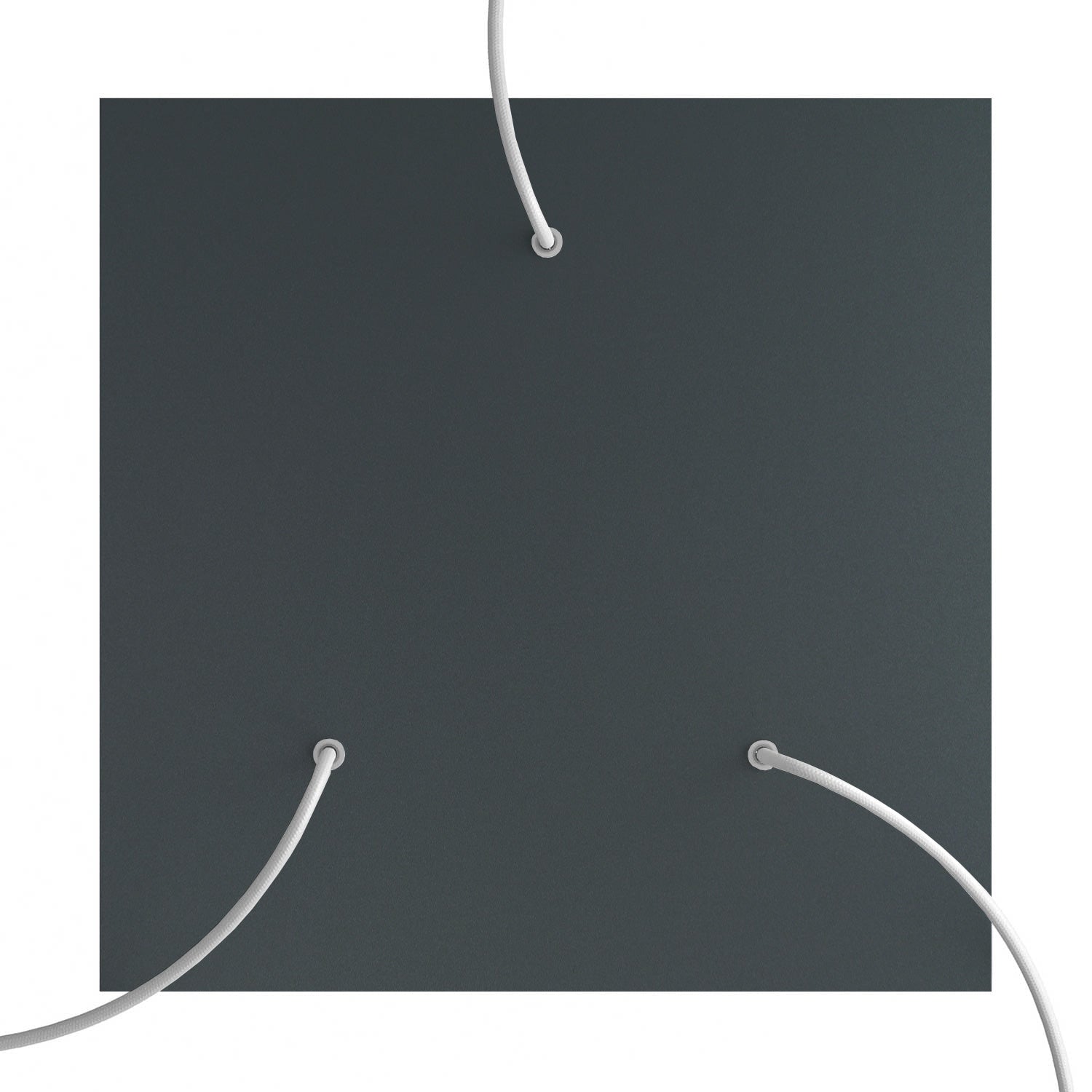 Rosone XXL Rose - One quadrato, 400 mm con 3 fori e 4 fori laterali - Antracite - Creative Cables