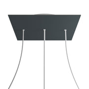 Rosone XXL Rose-One quadrato, 400 mm con 3 fori in linea e 4 fori laterali - Antracite Bianco