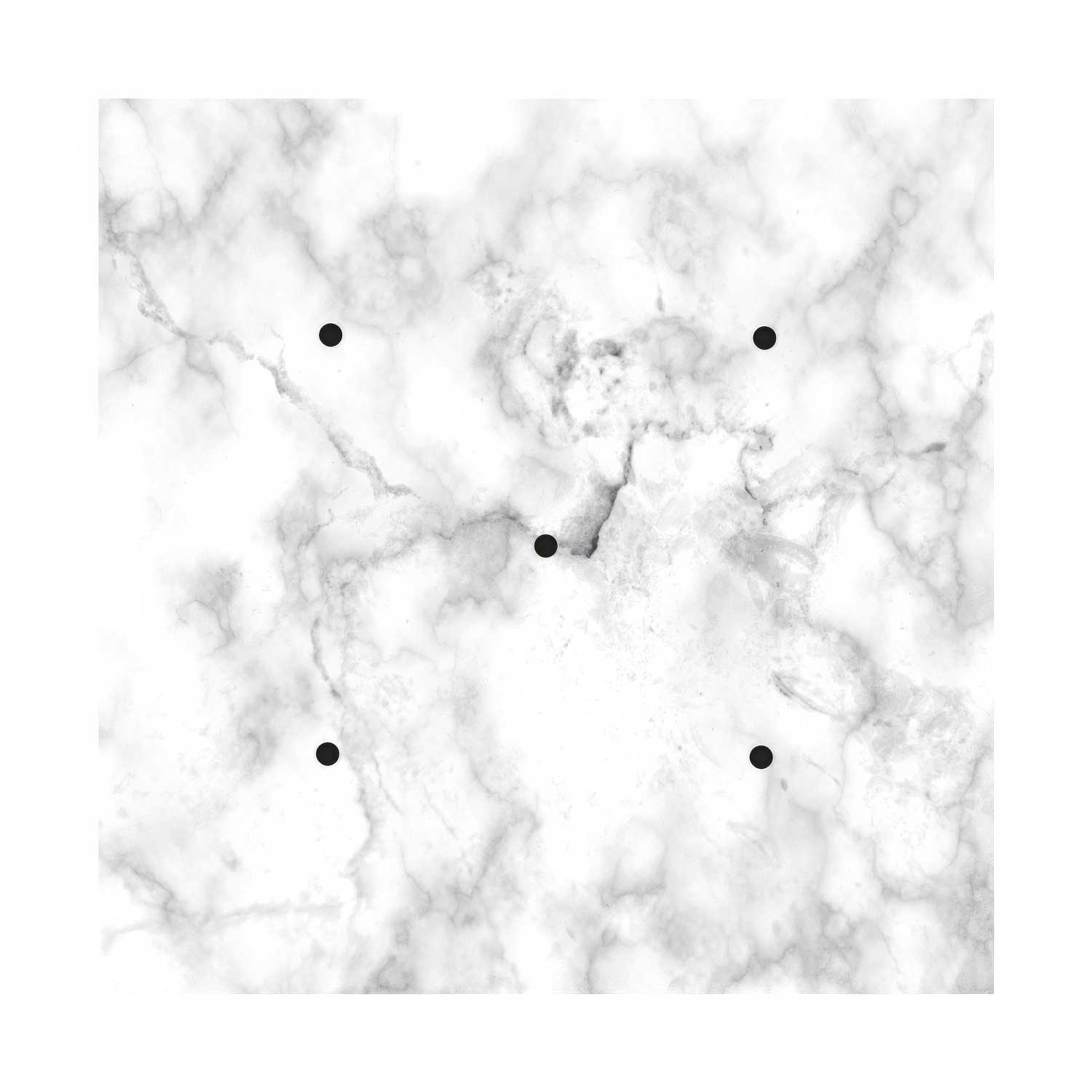 Rosone XXL Rose-One quadrato, 400 mm con 5 fori e 4 fori laterali - Marmo Carrara Bianco