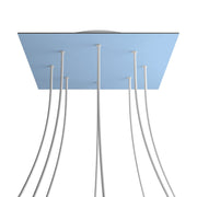 Rosone XXL Rose-One quadrato, 400 mm con 8 fori e 4 fori laterali - Blu carta da zucchero Bianco