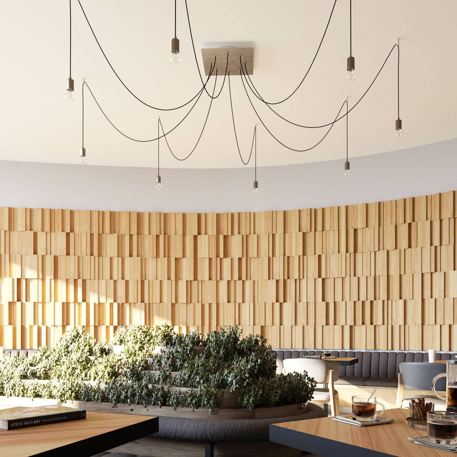 Rosone XXL Rose-One quadrato, 400 mm con 8 fori e 4 fori laterali - Petrolio Bianco